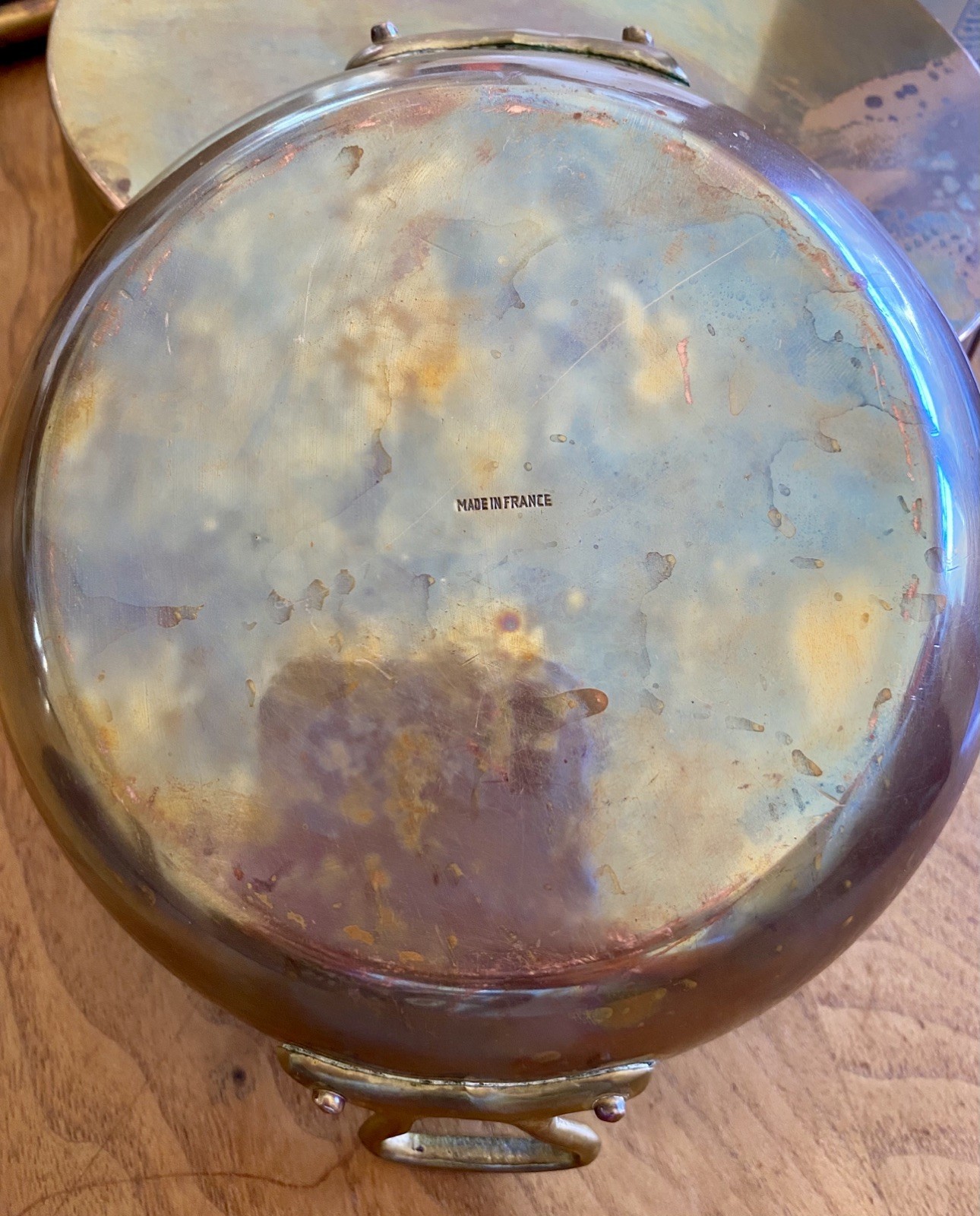 Antique French Copper Cake Mold, 5.75” Round, Made in France