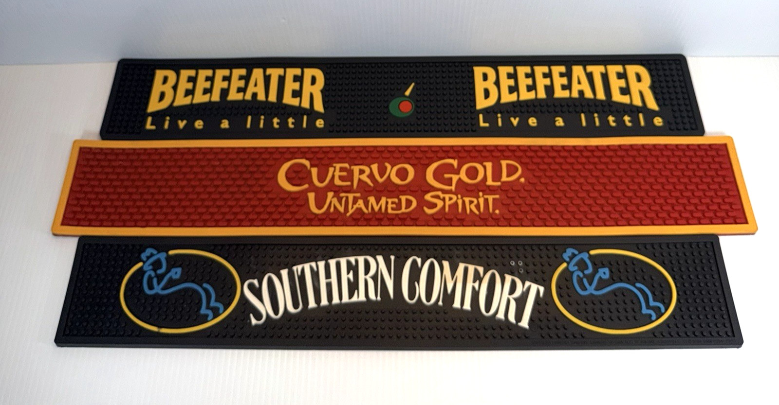 Lot of 3 Rubber Bar Mats Beefeater, Cuervo Gold & Southern Comfort – EUC