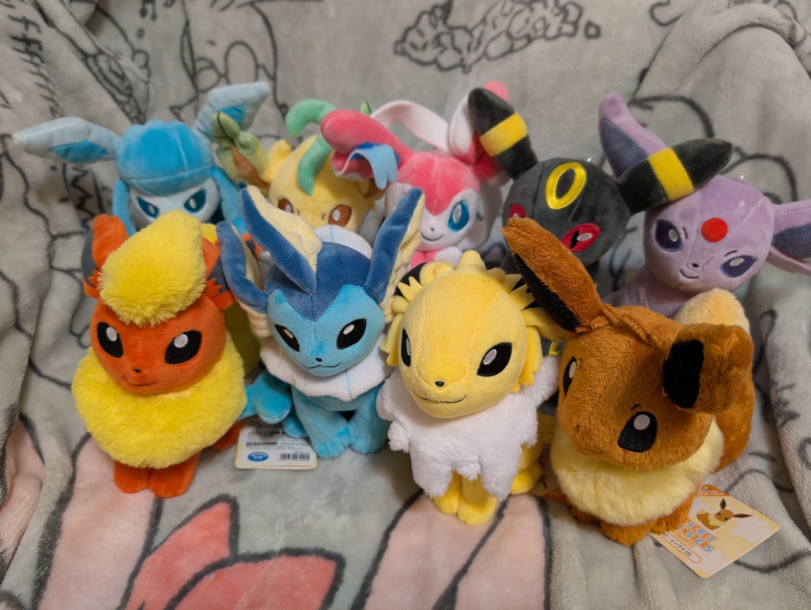 Eeveelution Plush Set Sanei All Star Collection Eevee Umbreon Sylveon Vaporeon