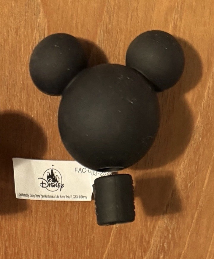 Disney Parks Mickey Mouse Black Ears Rubber Straw Topper NEW WDW