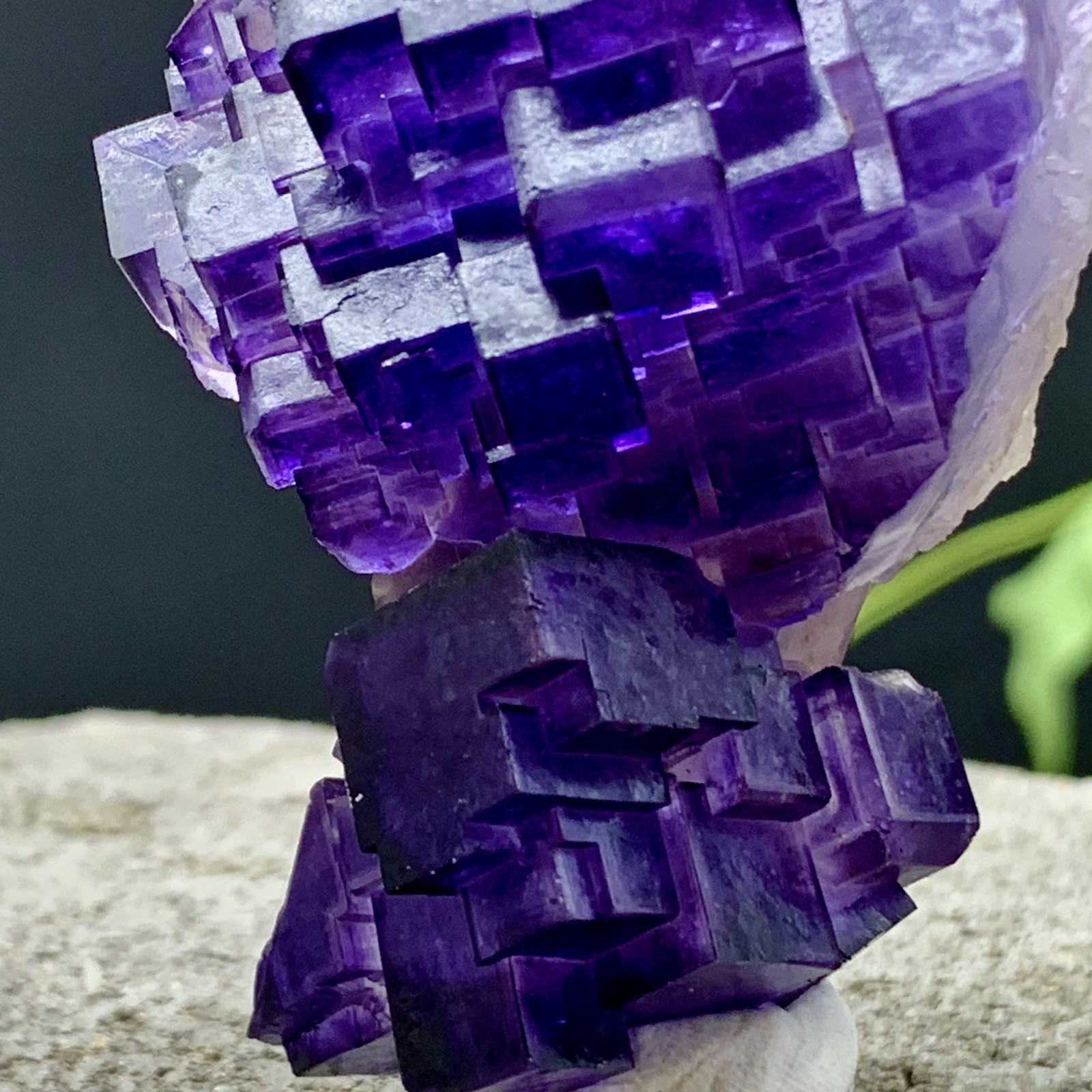 112G Natural purple, QR code fluorite, mineral specimen/China