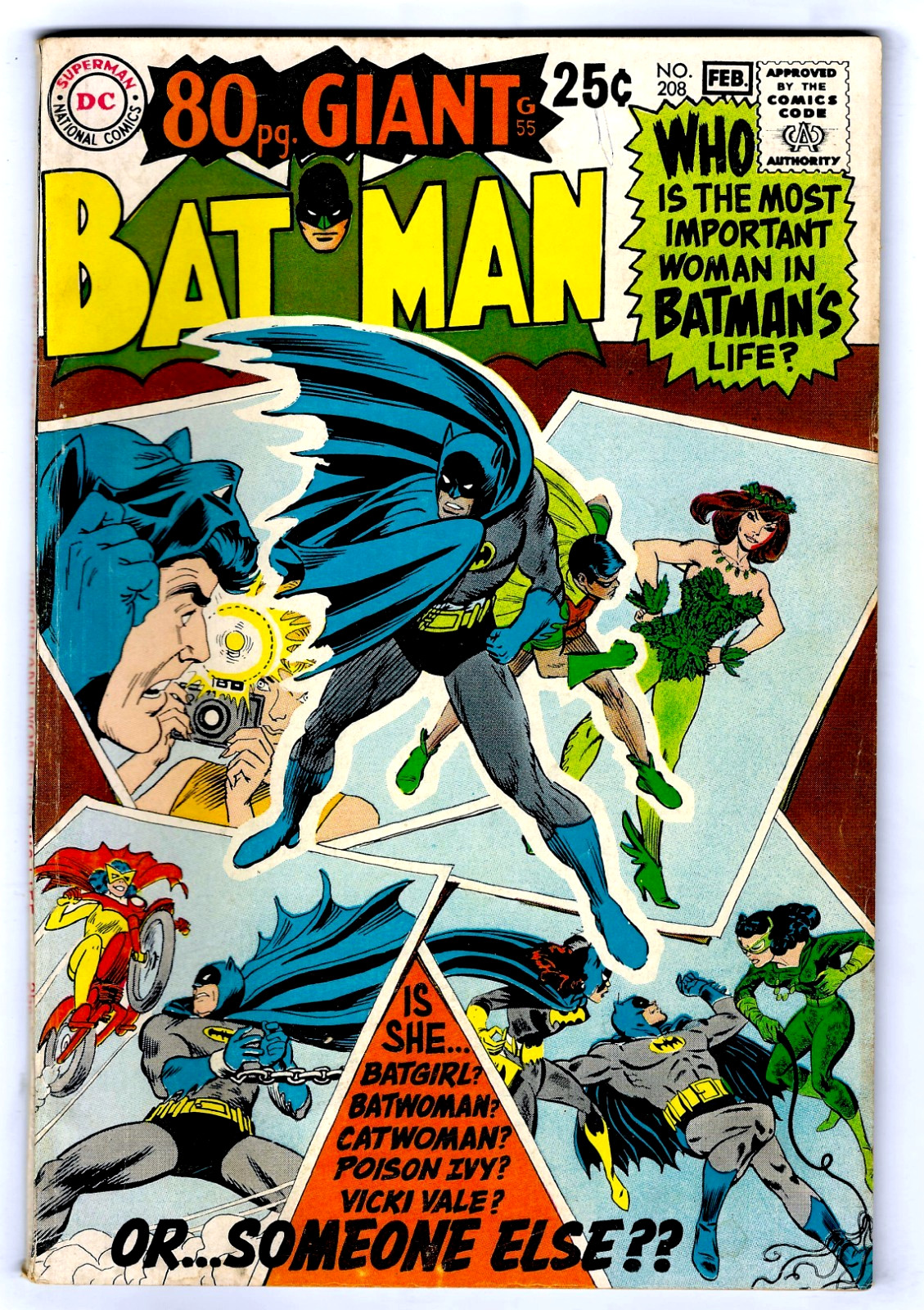 BATMAN #208 DC 80 pg GIANT #55 in FN+ condition a 1969 silver age DC comic