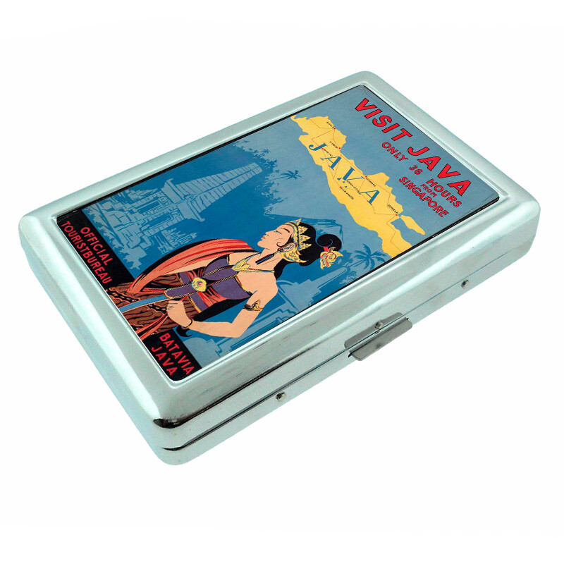 Vintage Poster Em20 Silver Case / Metal Wallet Card Money Holder