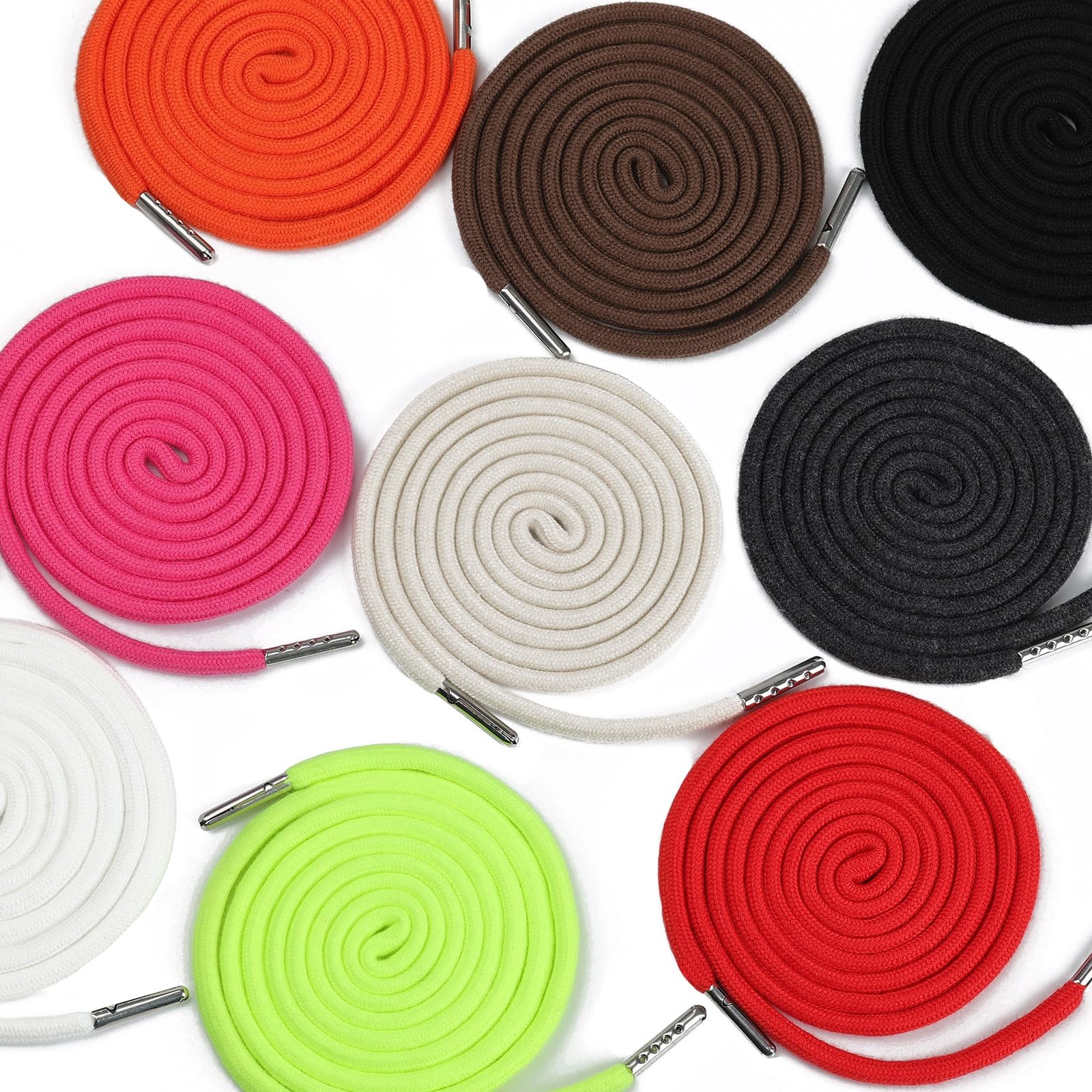 4 Pcs 53” Drawstring Cords Replacement Drawstrings in 10 Colors 135cm, Black