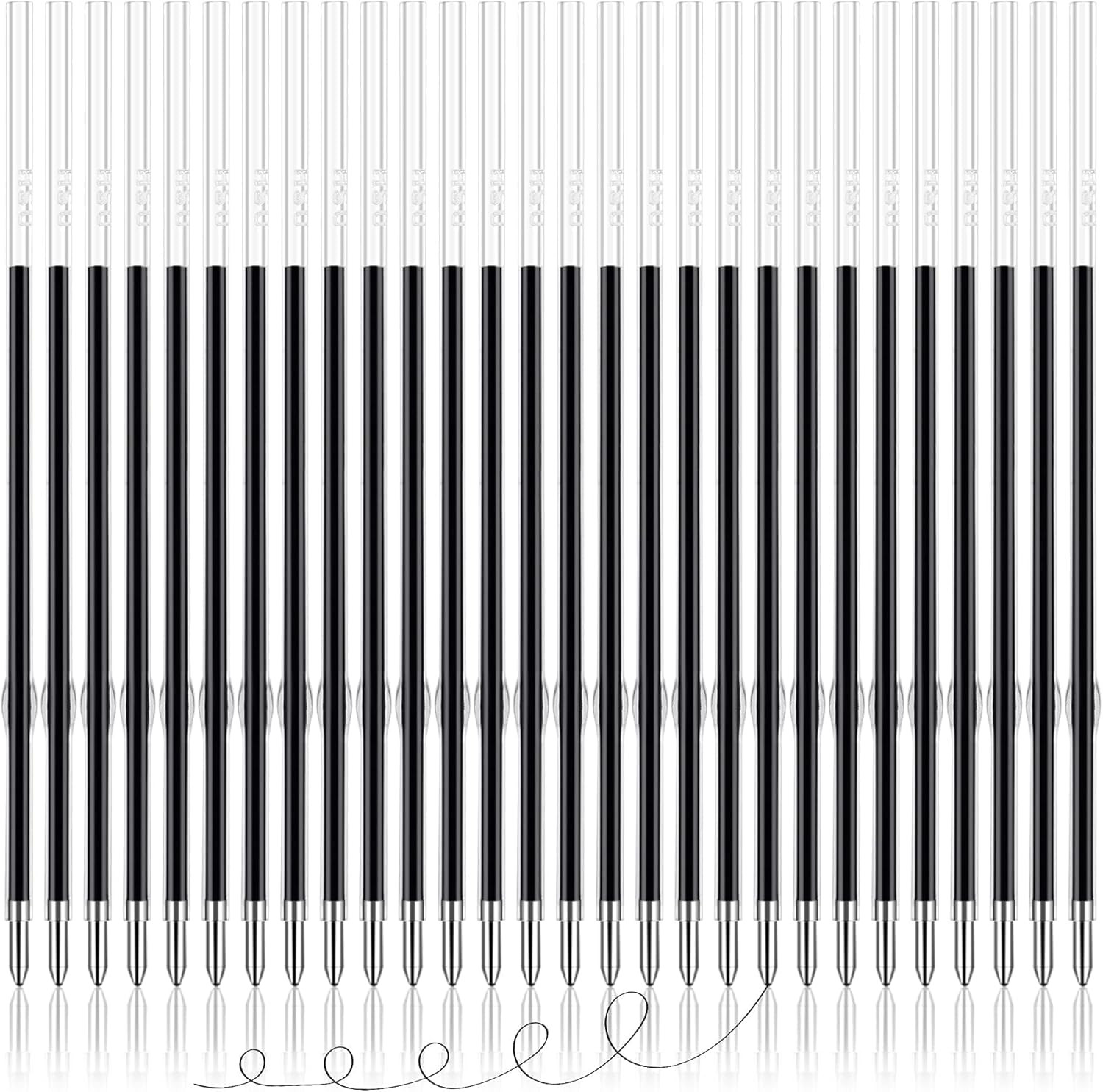 JANYUN 100 Pieces Ink Pen Refills Replaceable, 0.7Mm Black Ballpoint Pen Refills