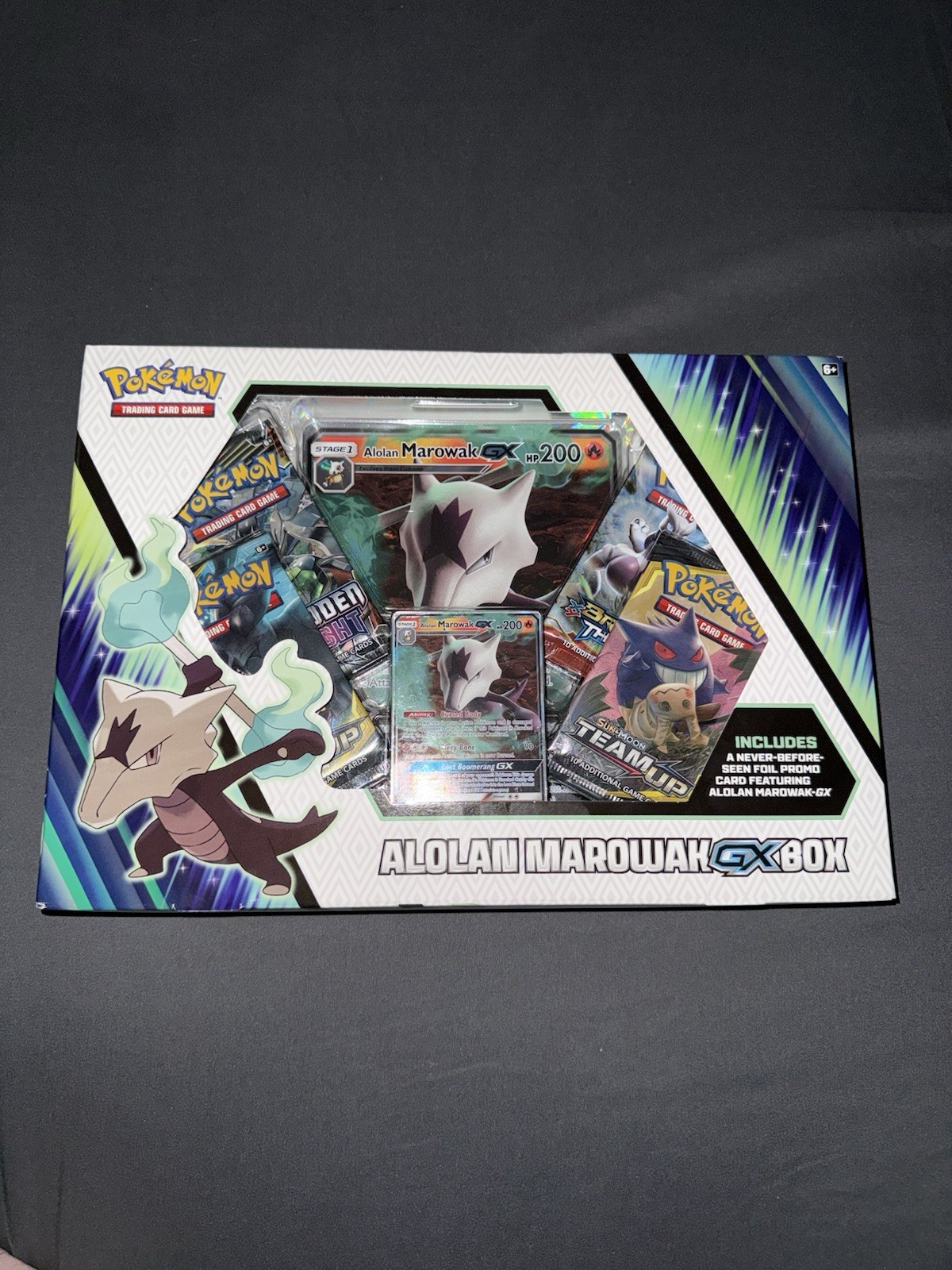 New Sealed Pokémon TCG Alolan Marowak GX Box ( Sun & Moon )