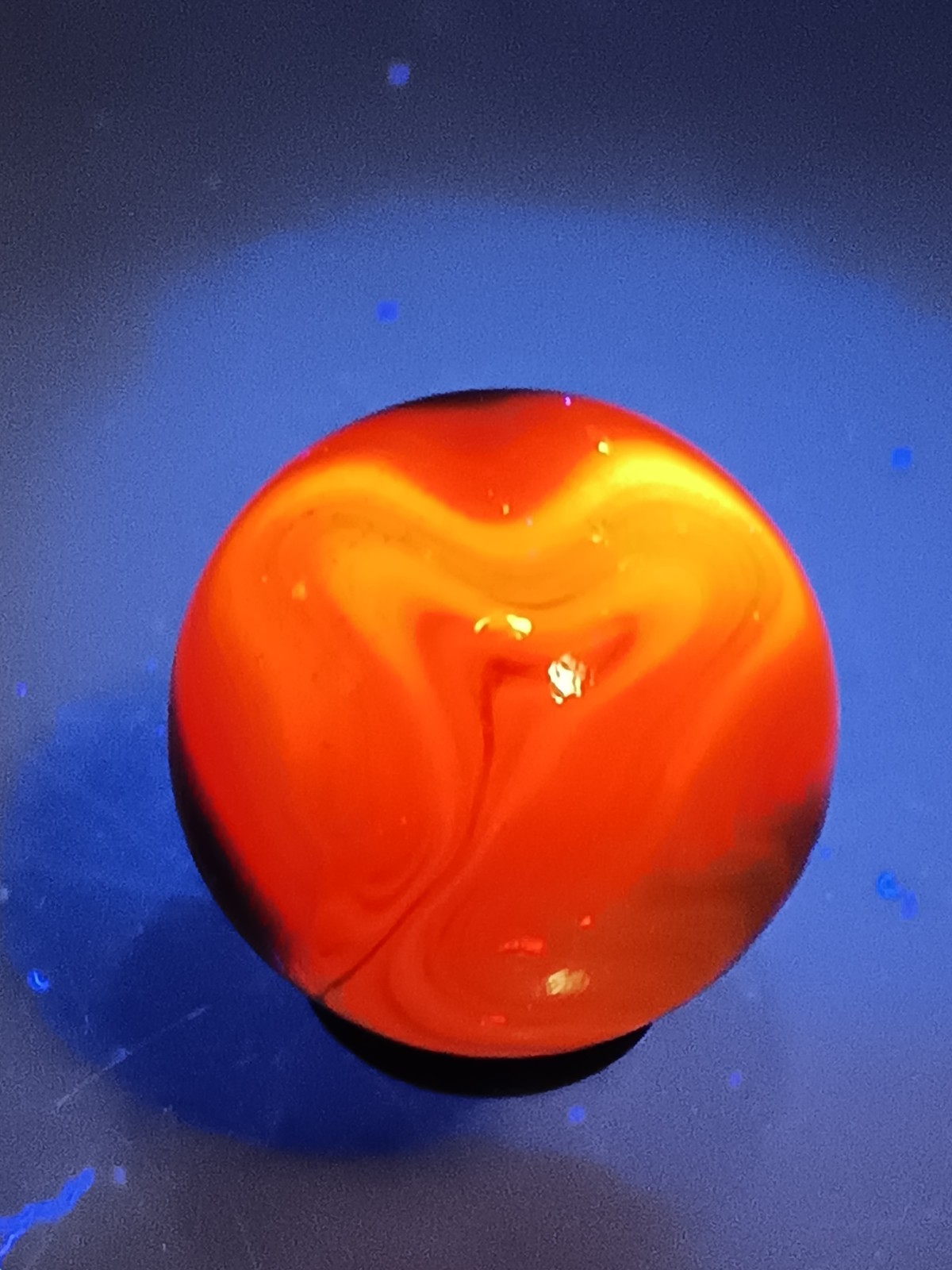 .74″ Vintage Marble- AV UV Glowing Swirls- Jabo DAS- #CE-30