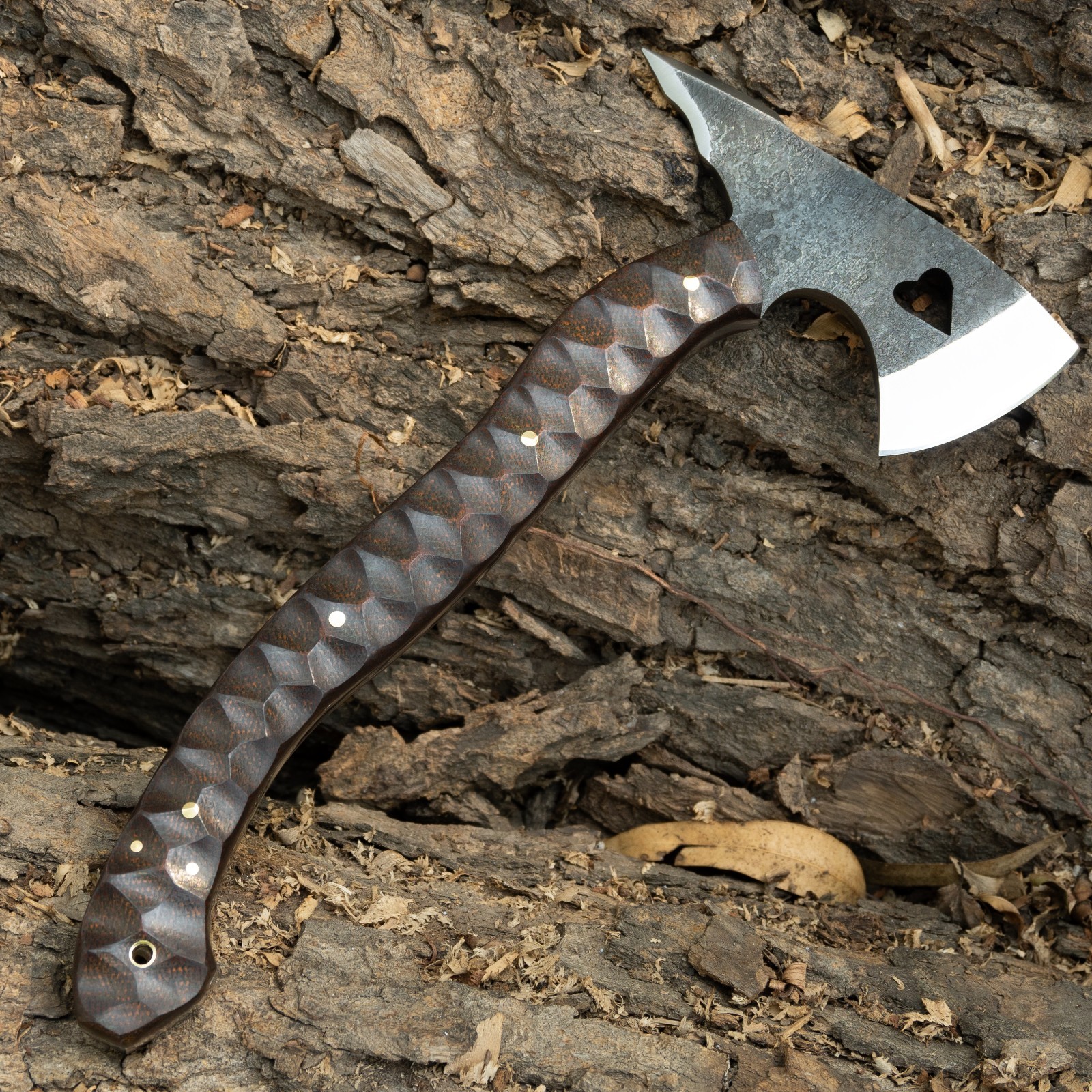 Forged Heart tomahawk, Full Tang Hatched, Bushcraft axe, Axe Knife combo, Sheath