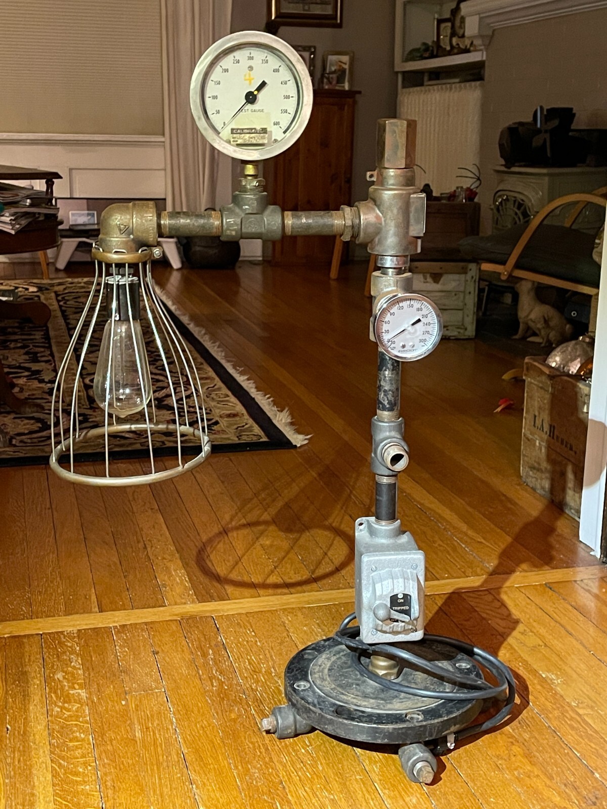 Industrial Desk Wall Lamp Metal Water Pipe Steampunk Light Fixture Cast Iron