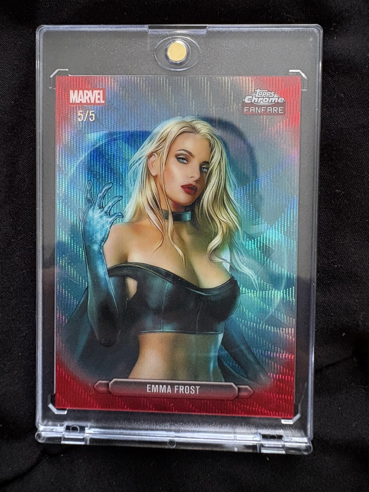 2026 Chrome Marvel Comics Emma Frost Red Wave /5 Fanfare Refractor #FF-14 Insert
