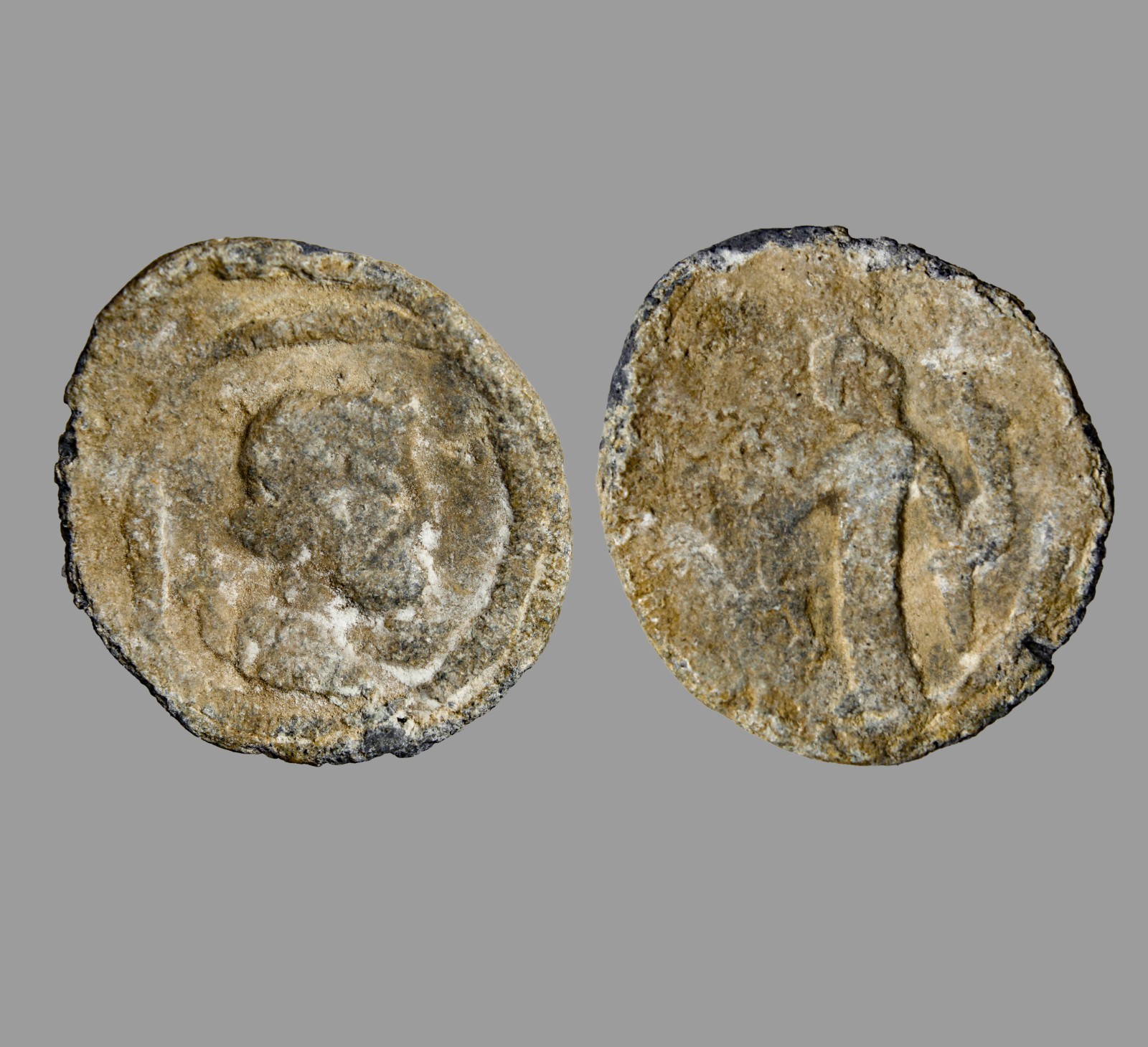 Alexandria Lead Tessera Nilus Reclining With Cornucopia 29mm Roman Egypt Rare