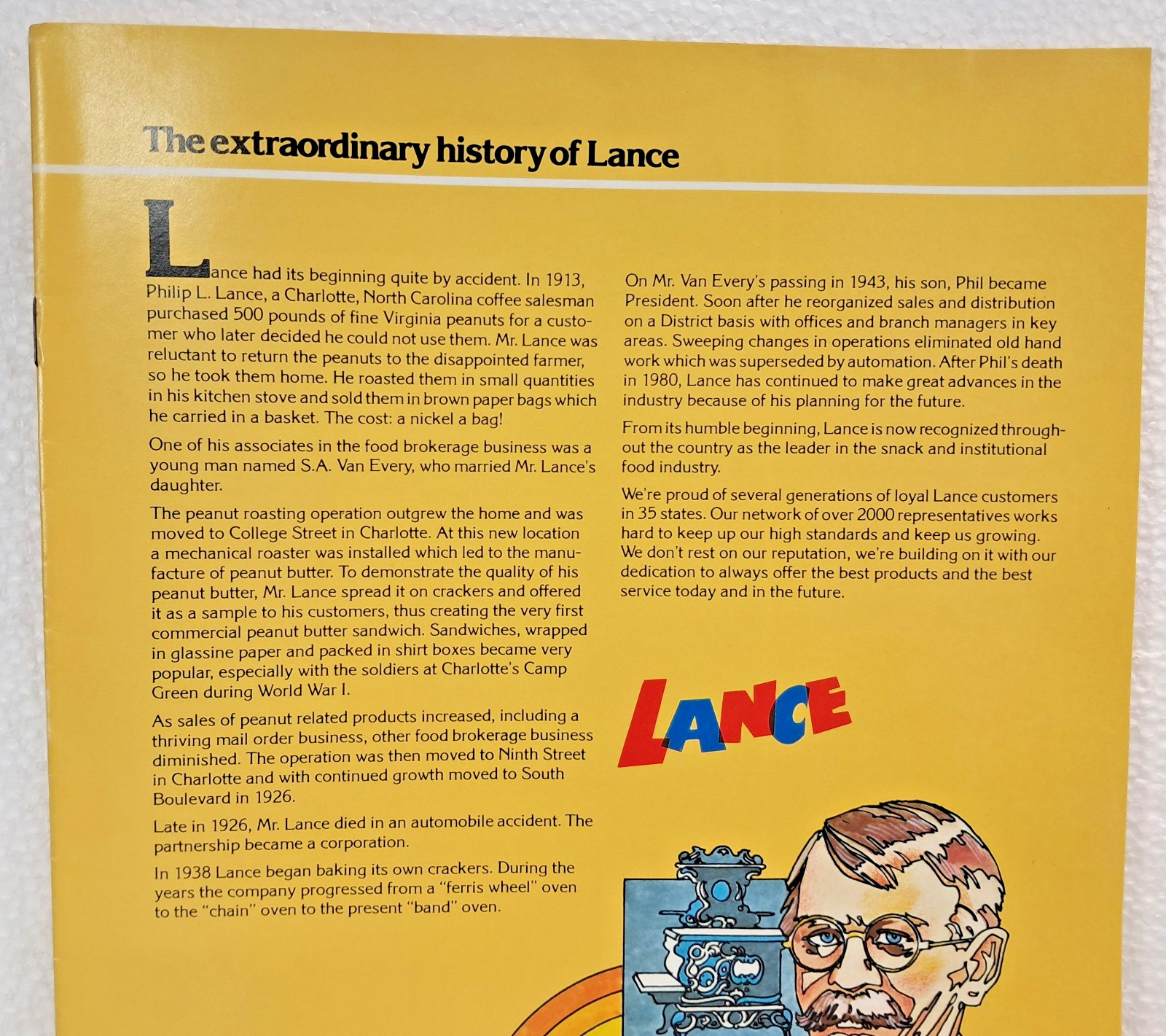 LANCE SNACKS – ORIGINAL 1983 PRODUCT BROCHURE