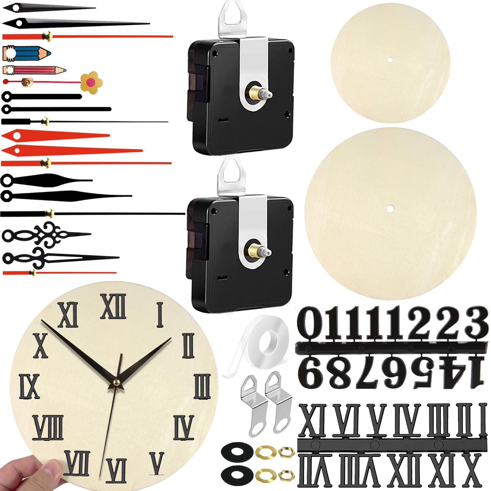 High Torque Quartz Clock Movement Mechanism Replacement Kit with Clock Faces …