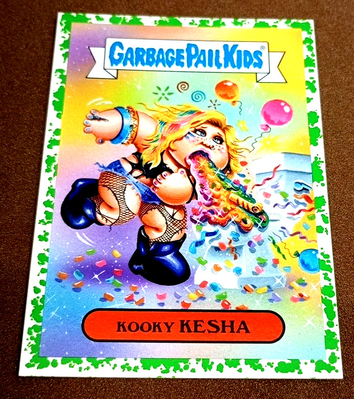 2017 Topps Garbage Pail Kids Battle of The Bands “KOOKY KESHA” 16a Green Border