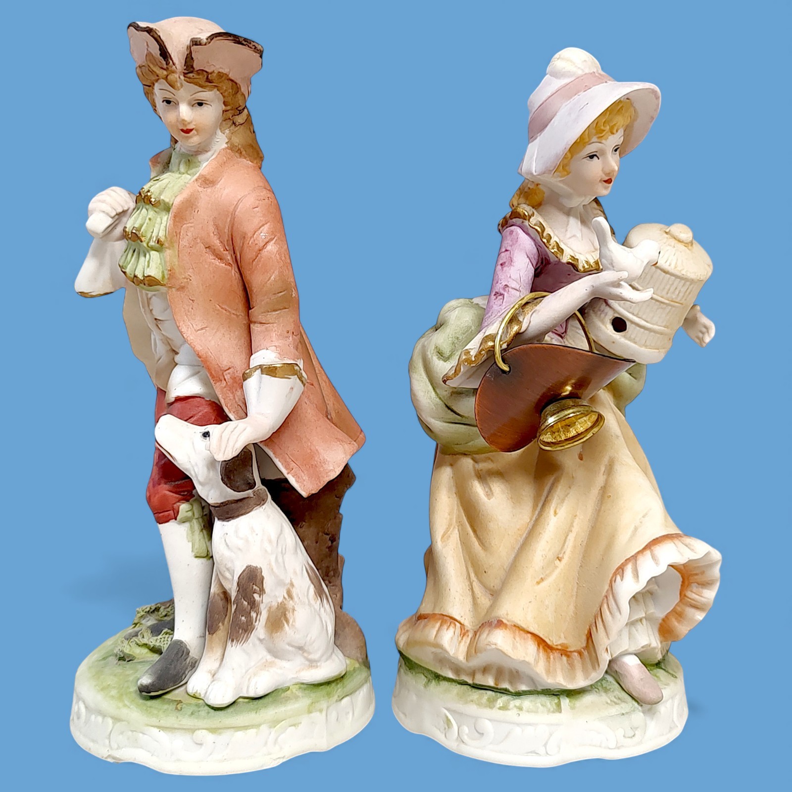 Authentic 2pc VTG 1982 Royal Crown Classic Gallery Colonial Man & Woman 7.75″