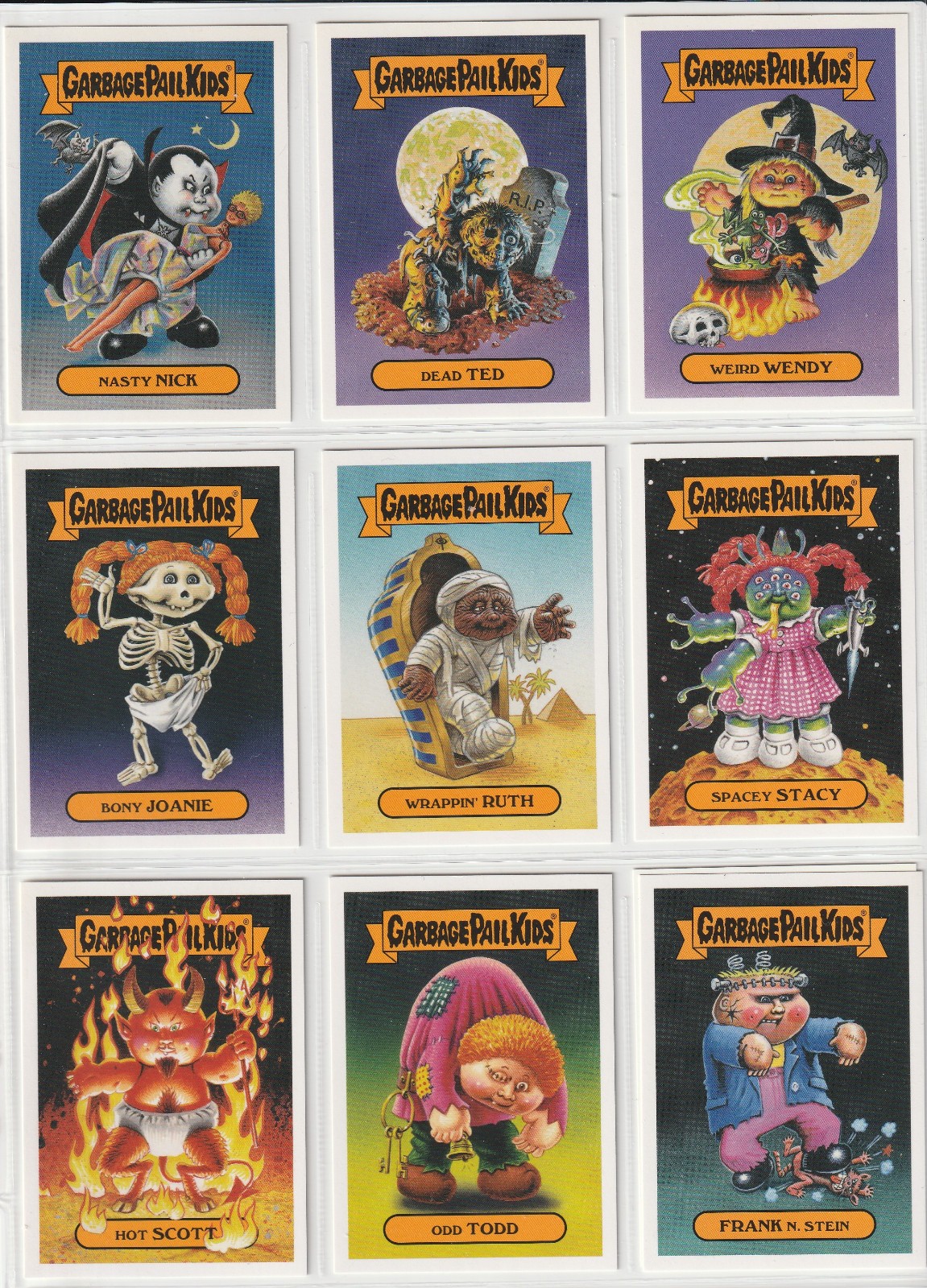 2018 GPK Oh the Horror-ible Classic Monsters 20 Card Complete Sticker Set