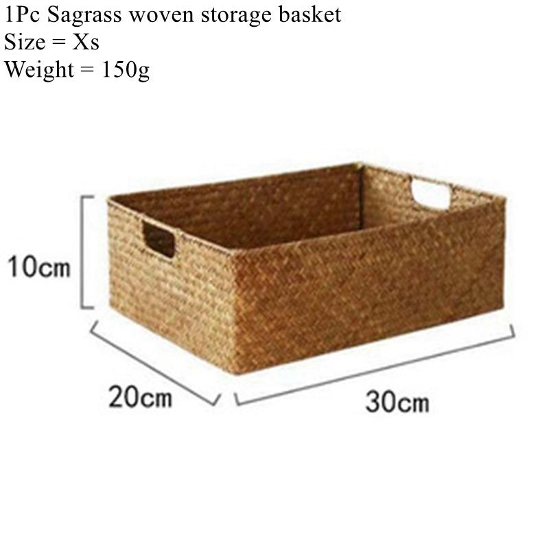 Zerolife Woven Seagrass Basket Natural Wicker Storage Fruit Bread Kitchen Home