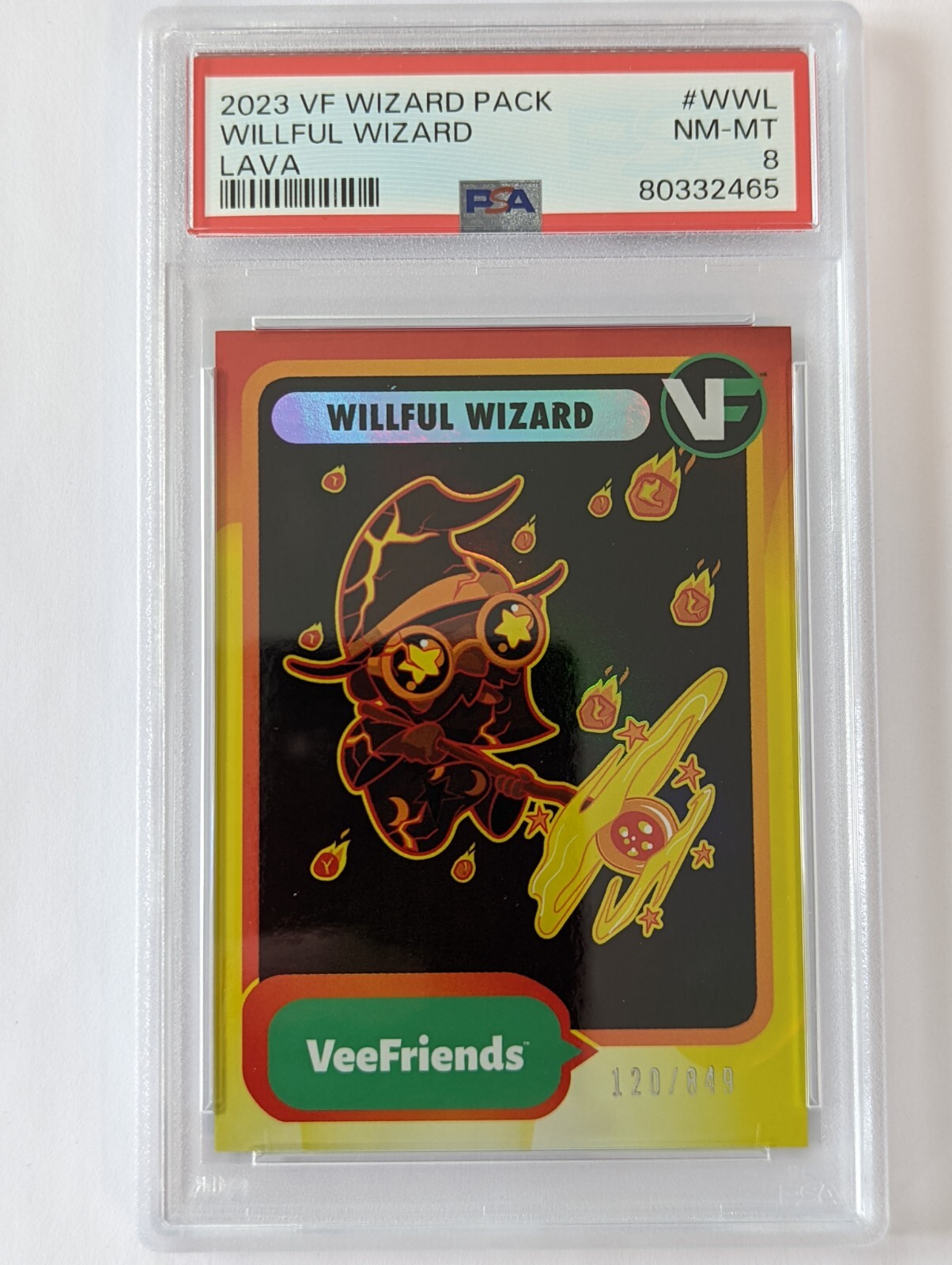 WILLFUL WIZARD LAVA /849 – VeeFriends NSCC EXCLUSIVE PSA 8