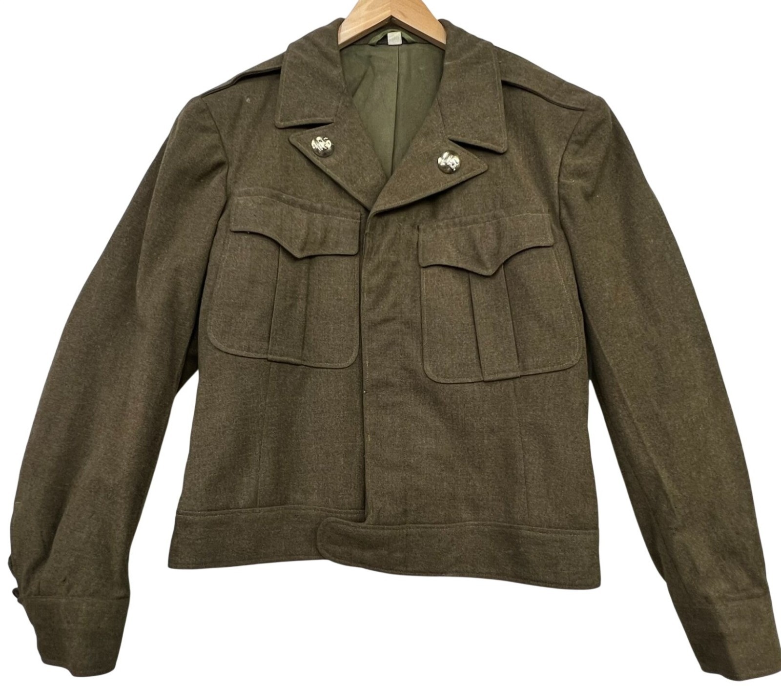 Vintage U.S. Army Ike 1945 Wool Field Jacket Size 40R Olive Drab Movie Prop