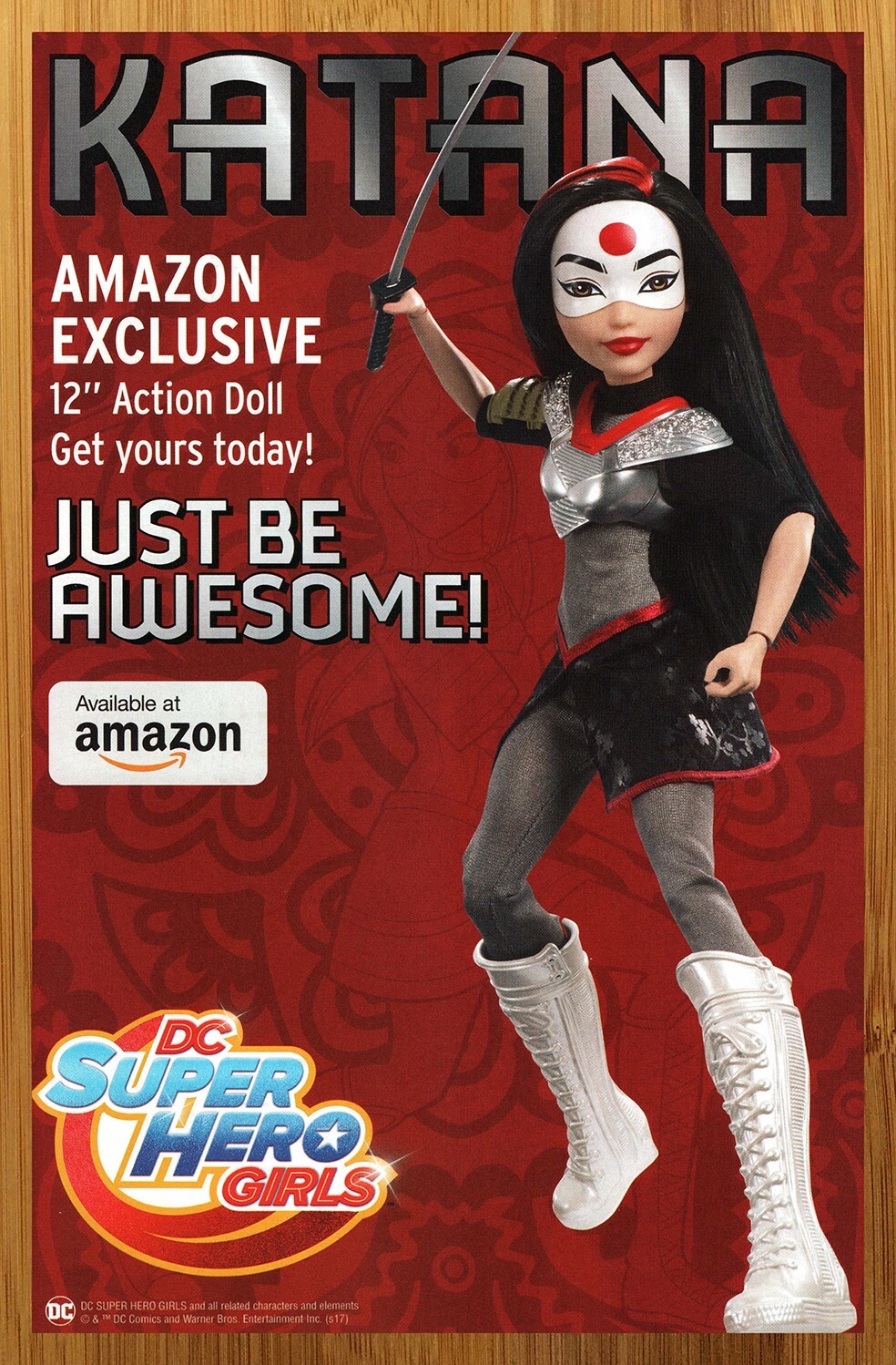 2017 DC Super Hero Girls Dolls Katana Print Ad/Poster Kids Toy Promo Wall Art