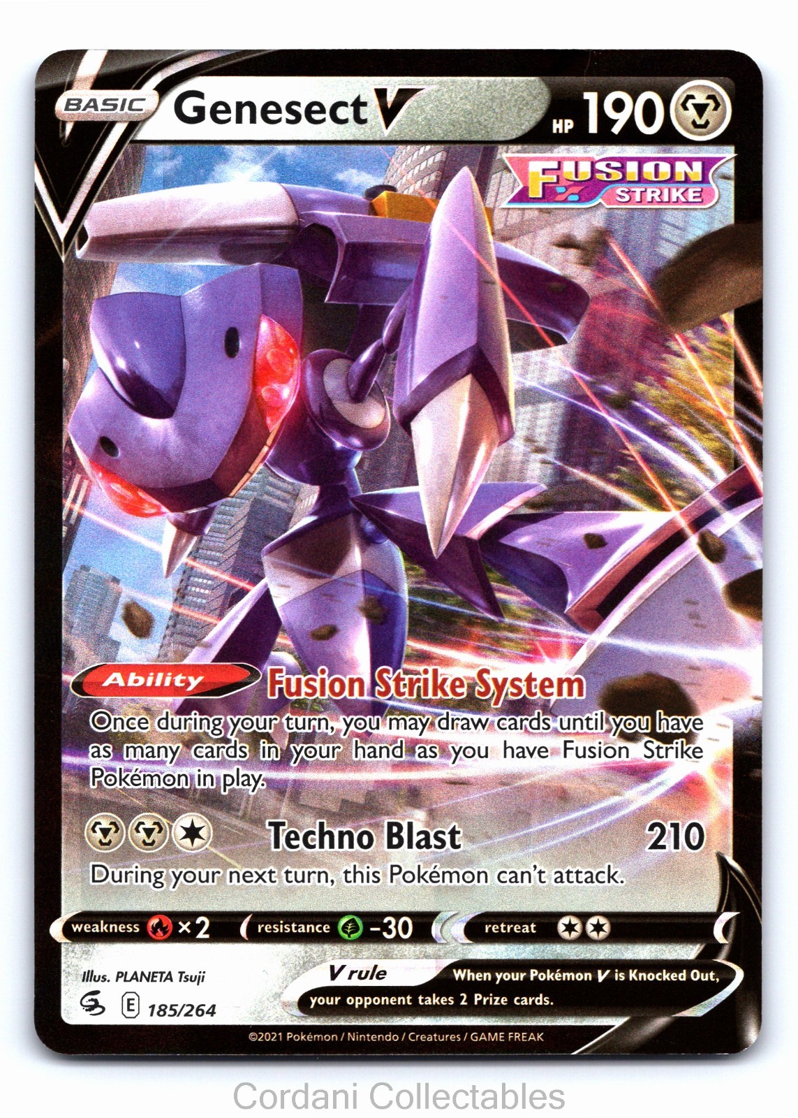 Genesect V 185/264 – Fusion Strike – Pokemon Card – Near Mint