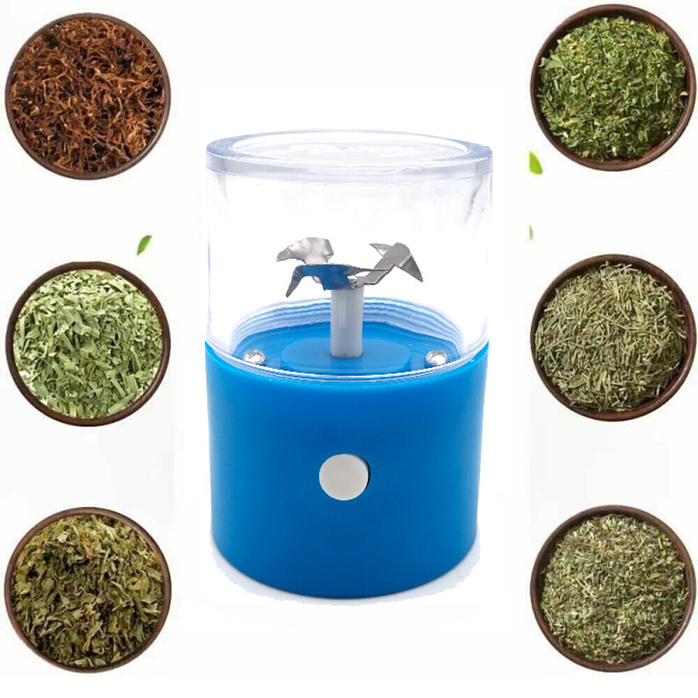 Electric Auto Grinder For Herb Leaves & Garlic Grinding Rchargeable in USB Blue