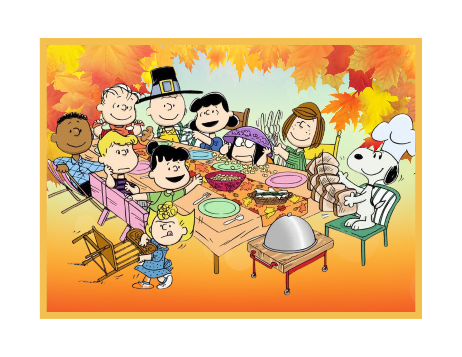 Peanuts Thanksgiving Gang Flat Flexible Refrigerator Magnet