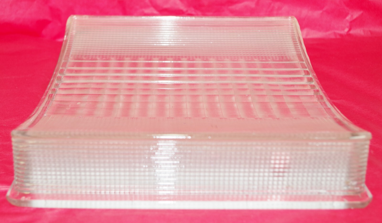 Vintage Holophane #823 Corridor Ceiling Mount Metal Frame & Heavy Glass Shade