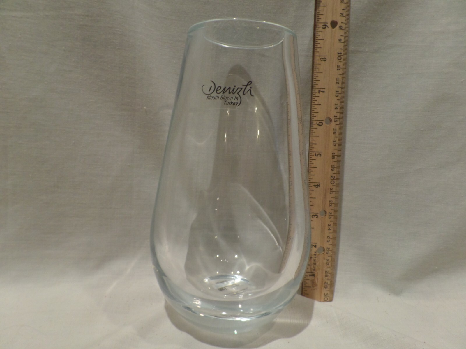 DENIZLI TURKISH CRYSTAL MOUTH BLOWN VASE 8″ TALL-APPROX.