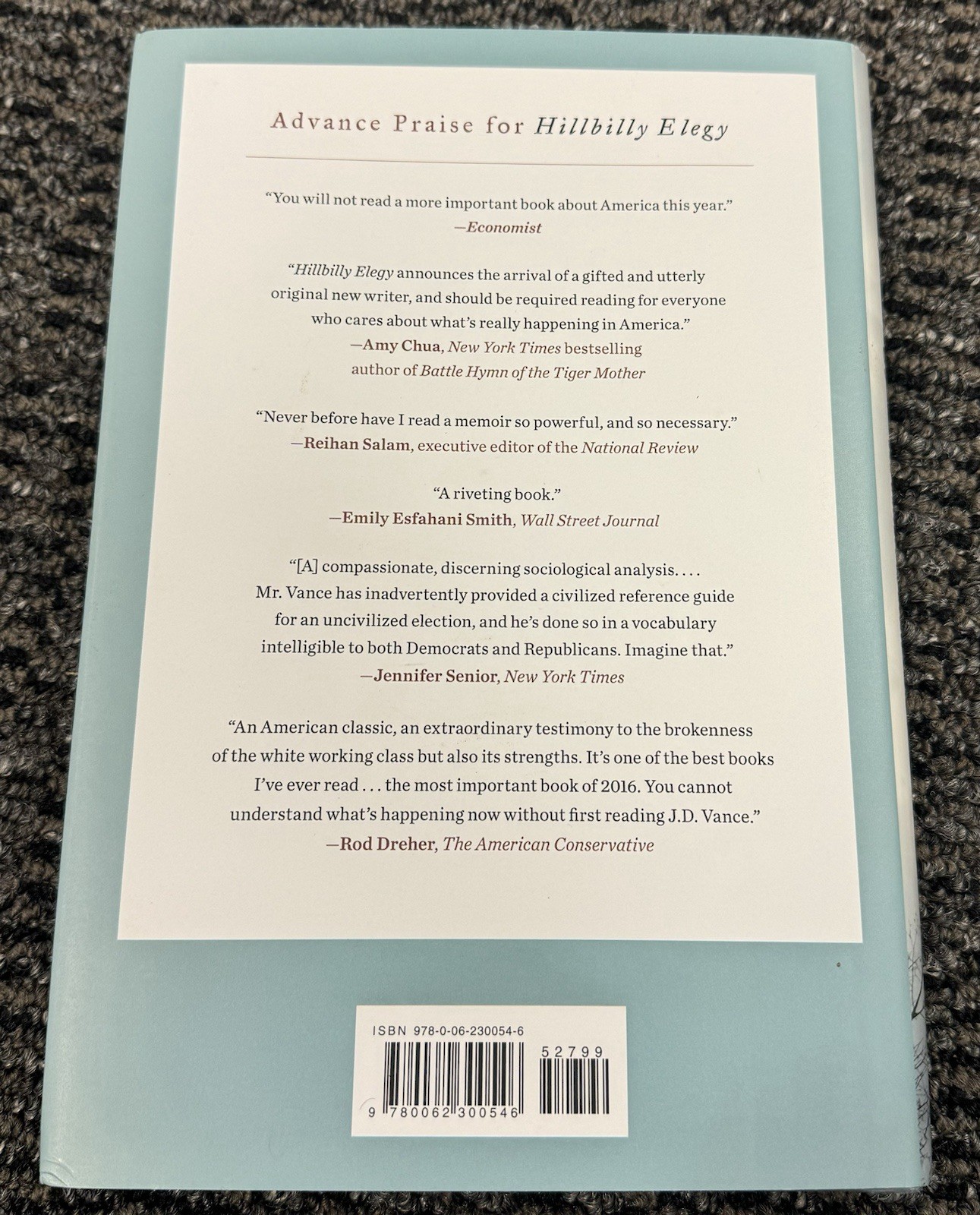 JD Vance Signed Autographed 2016 Hillbilly Elegy First Edition Book PSA/DNA LOA