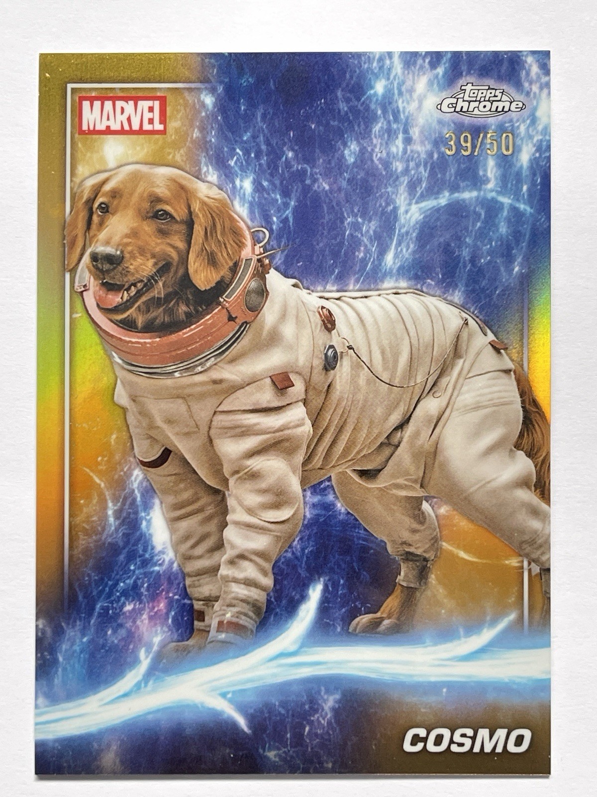 2025 Topps Chrome Marvel Studios Cosmo Gold /50