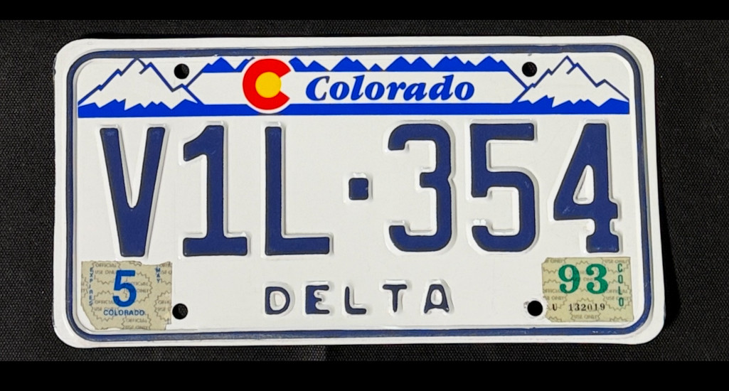 Delta County Colorado designer license plate V1L354