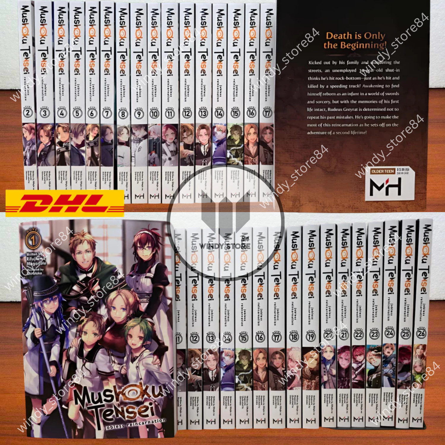 Mushoku Tensei Jobless Reincarnation Vol.1-26 Half/Full Set English Light Novel