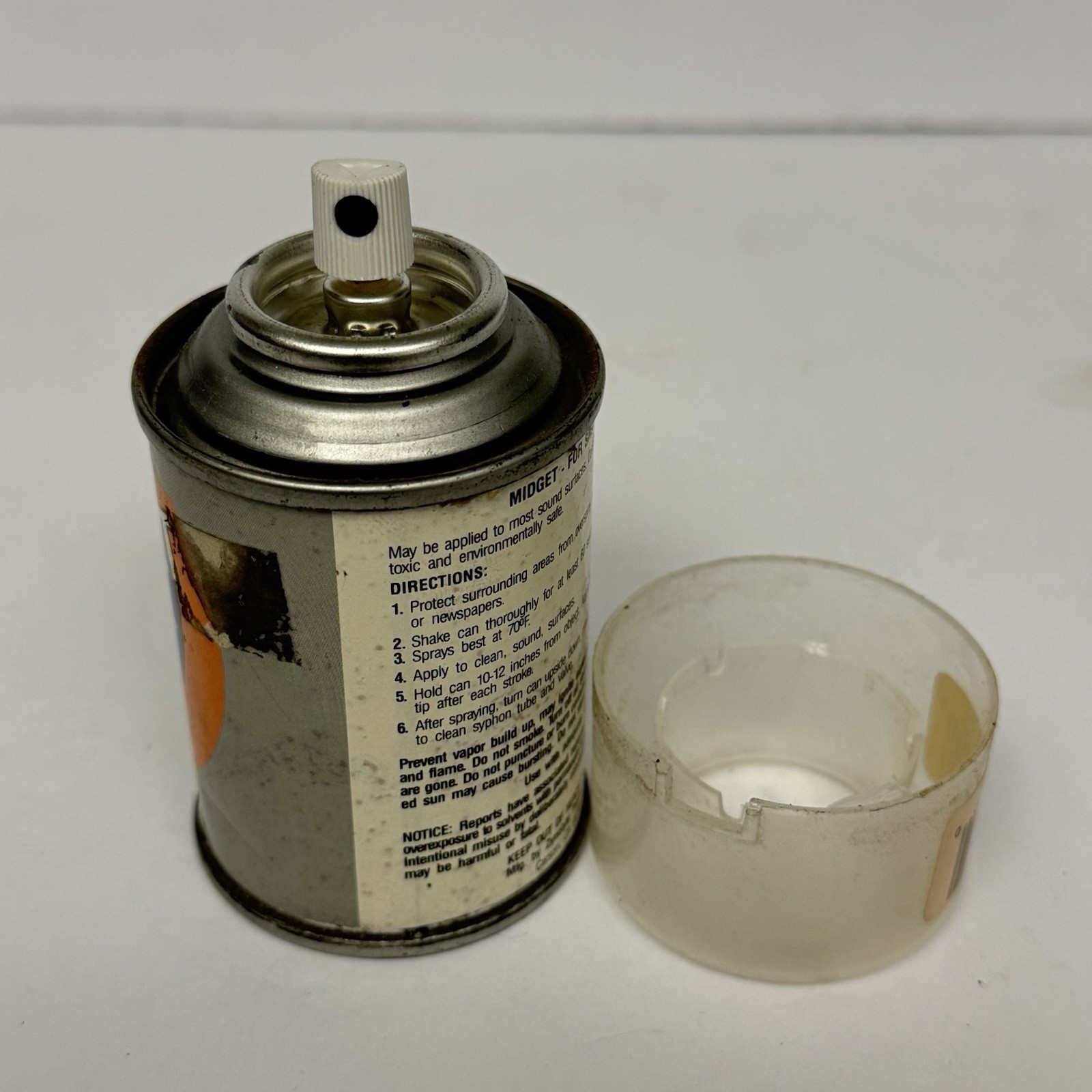Vintage Zynolyte Midget Enamel CLEAR Spray Paint Can 3oz NO LEAD NON-TOXIC