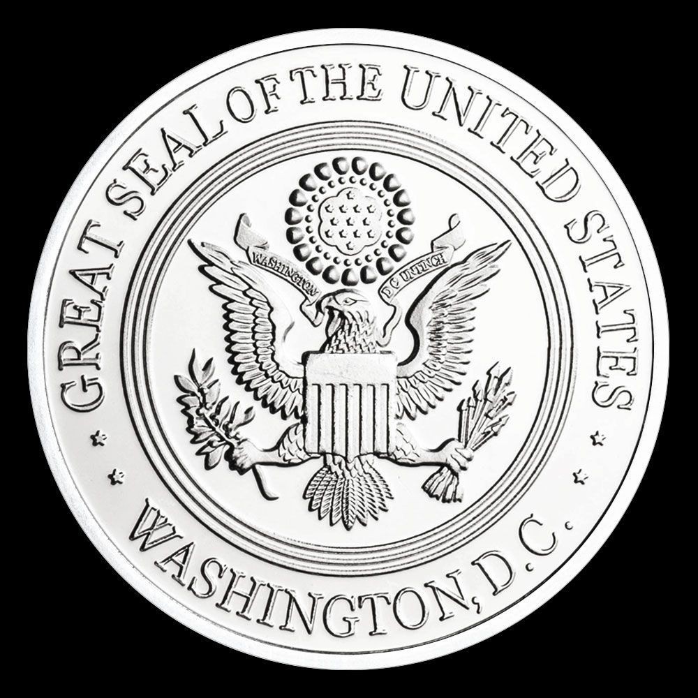 United States Central Intelligence Agency CIA Black and Silver Emblem Coin