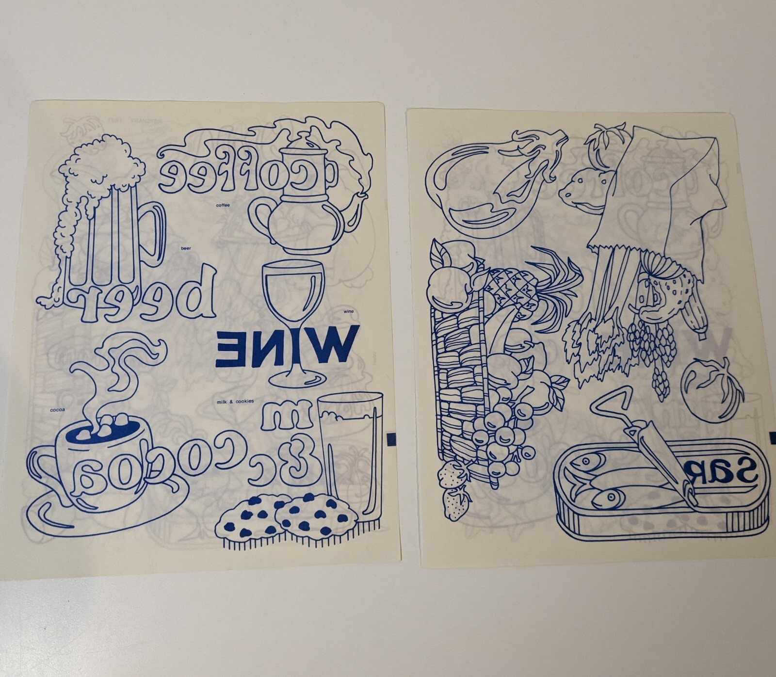 Vintage Iron Transfer Lot, Food and Drink Theme Iron-On Individual Pattern Lot
