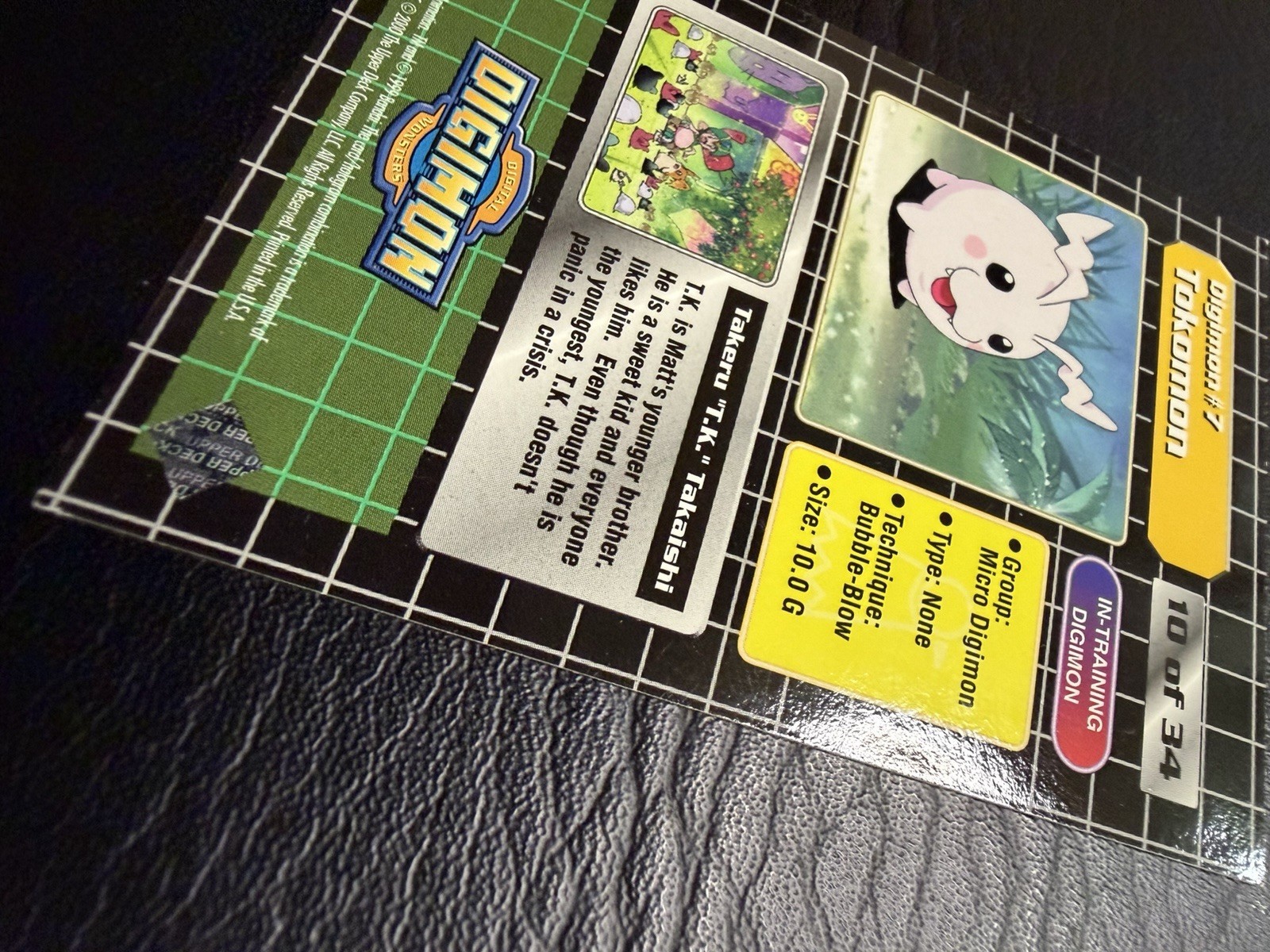 1999 Upper Deck Digimon Series 1 – TK & Tokomon 10/34 – Exclusive Preview NM