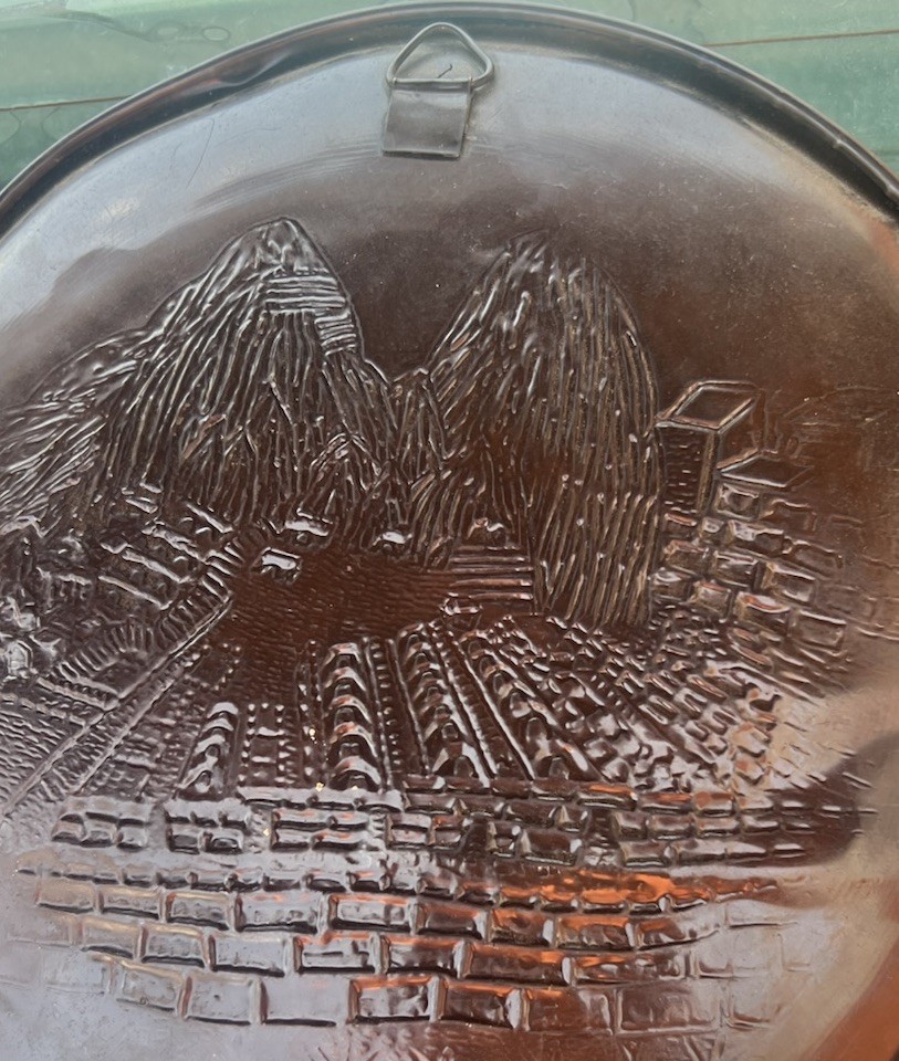 PERU Light Weight Copper Plated Decorative Plate Plaque Souvenir Wall Hanger 9”