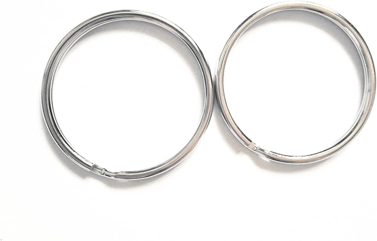 50 Pcs 38mm 1.5″ Round Edged Split Key Chain Ring Connector Keychain Keyring,Sil