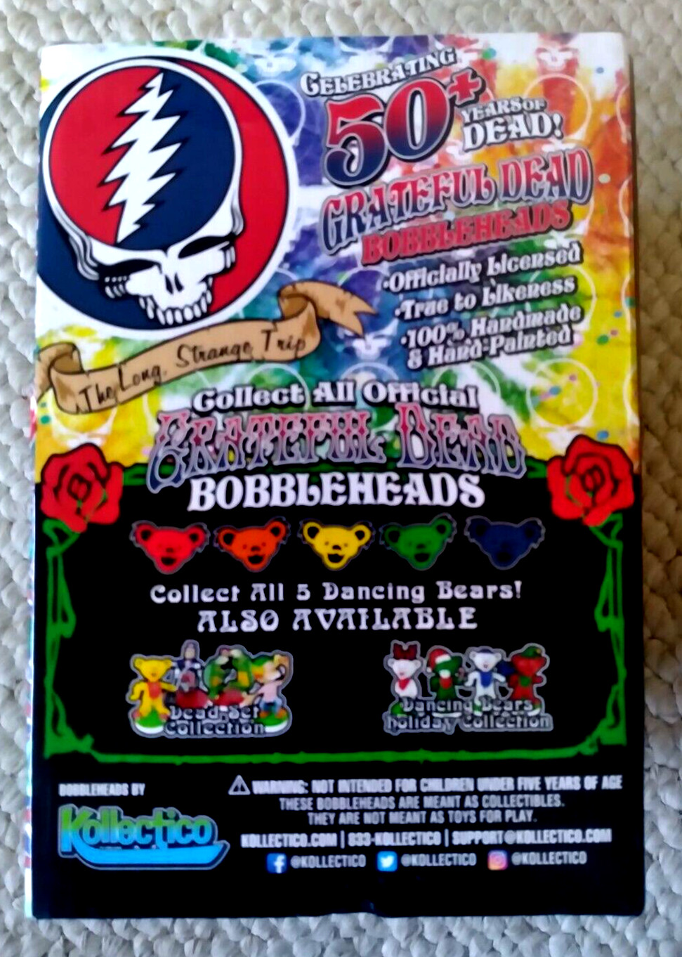 Grateful Dead Yellow Dancing Bear Bobblehead 2018 by Kollectico