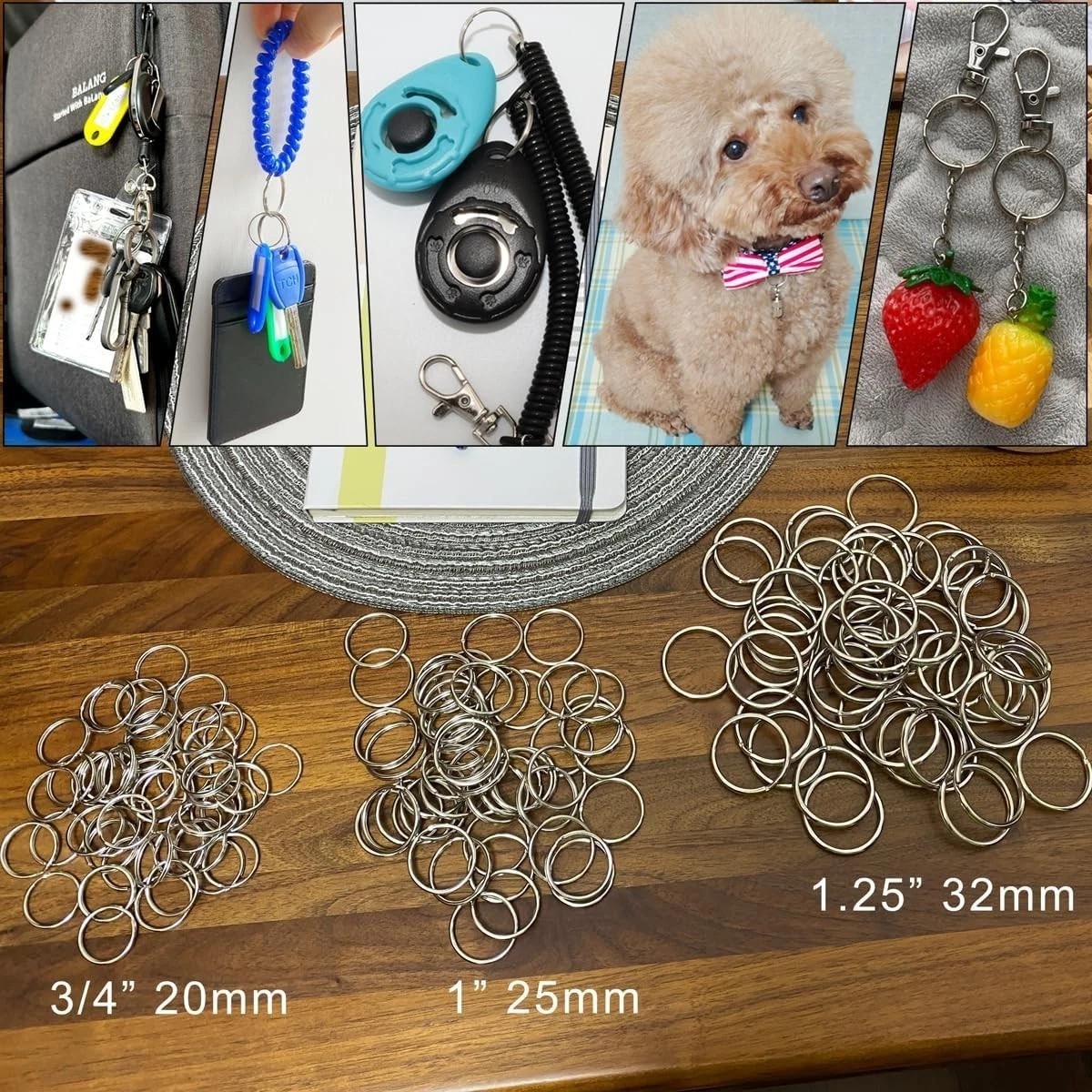 50 Pack 3/4 Inch Durable Split Round Metal Key Rings for Ultimate Organization