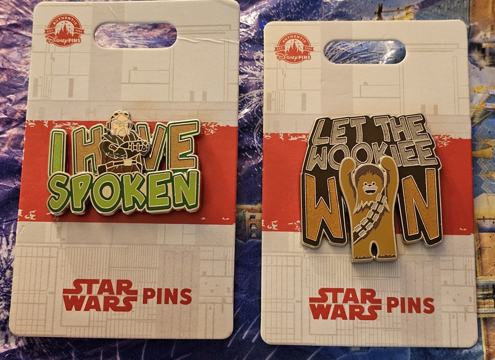 Disney Pins Star Wars I Have Spoken & Let the Wookiee Win NOC Free Shipping