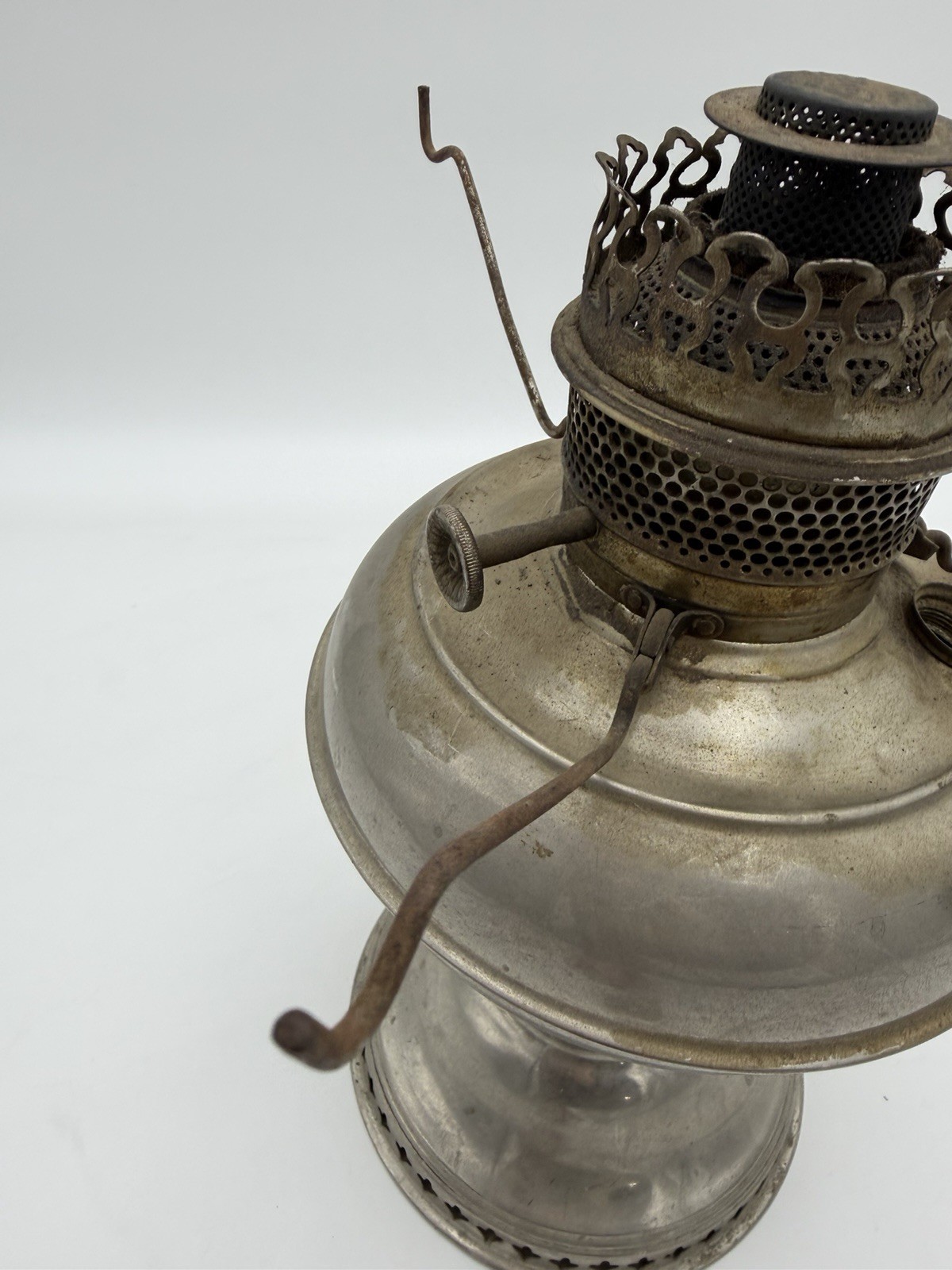 Nickel Rayo Oil Kerosene Lamp Radiant W/ Burner Spreader – No Shade Or Plug