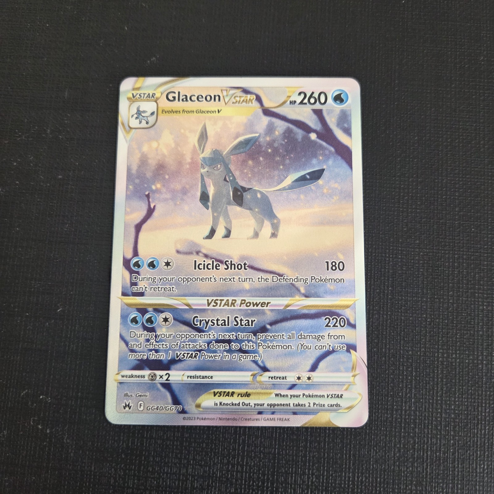 Pokemon Card – Glaceon VSTAR GG40/GG70 Crown Zenith Galarian Gallery Holo – M/NM