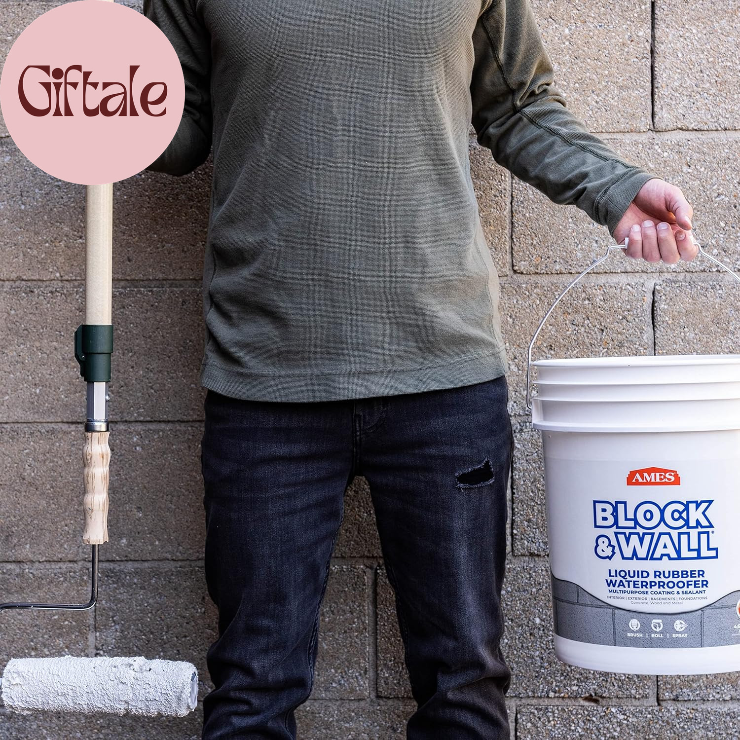 Block & Wall™ Liquid Rubber Waterproofer Multi-Purpose Coating & Sealant – 1 Gal