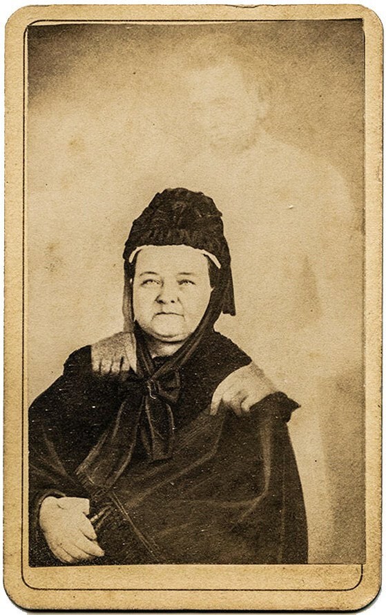Mary Todd Lincoln with Ghost of Abraham Lincoln – Fakery – 5 x 7 in Photo Print