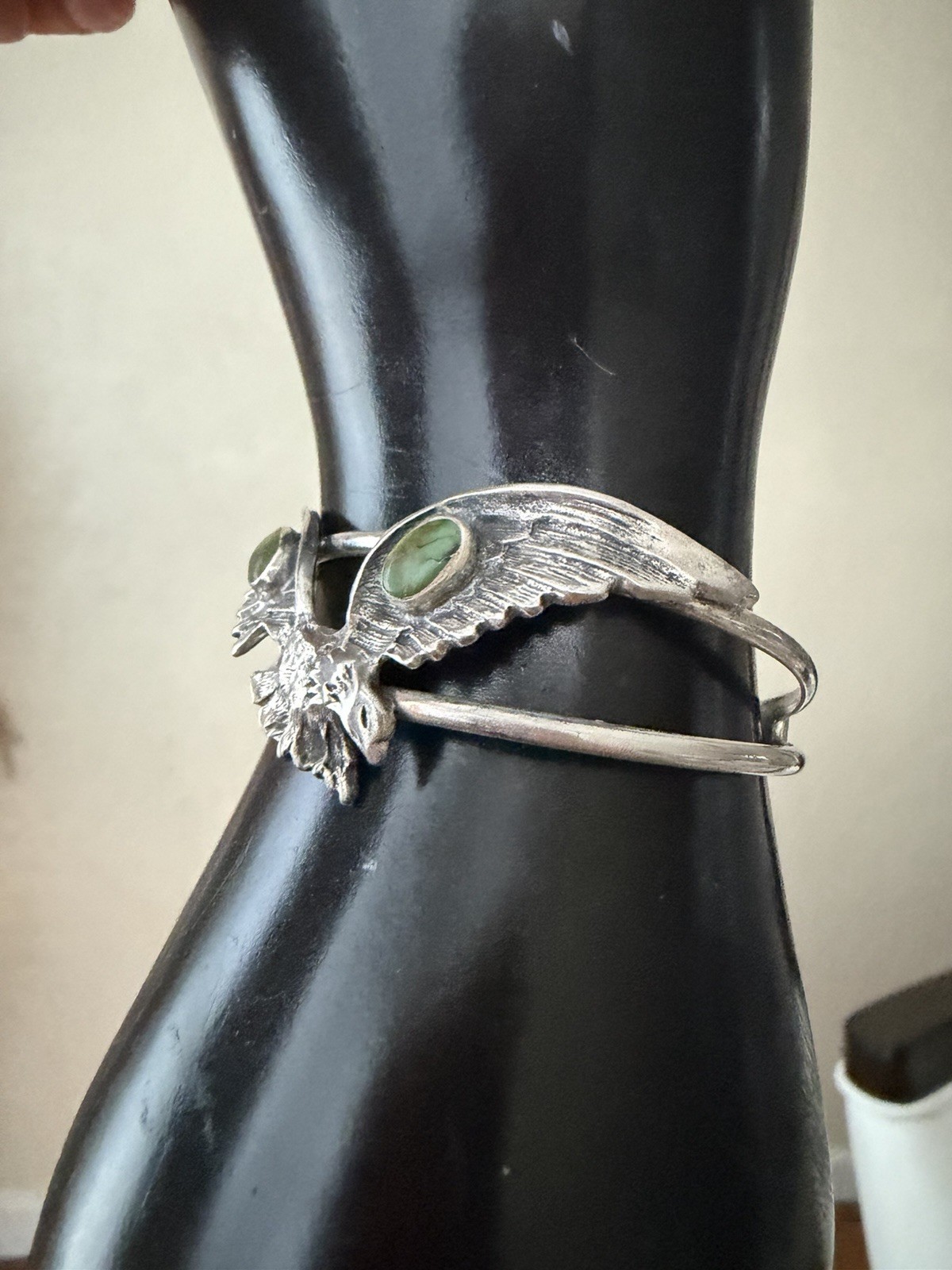 Vintage Sterling Silver Eagle Cuff Bracelet( Unmarked Tst)