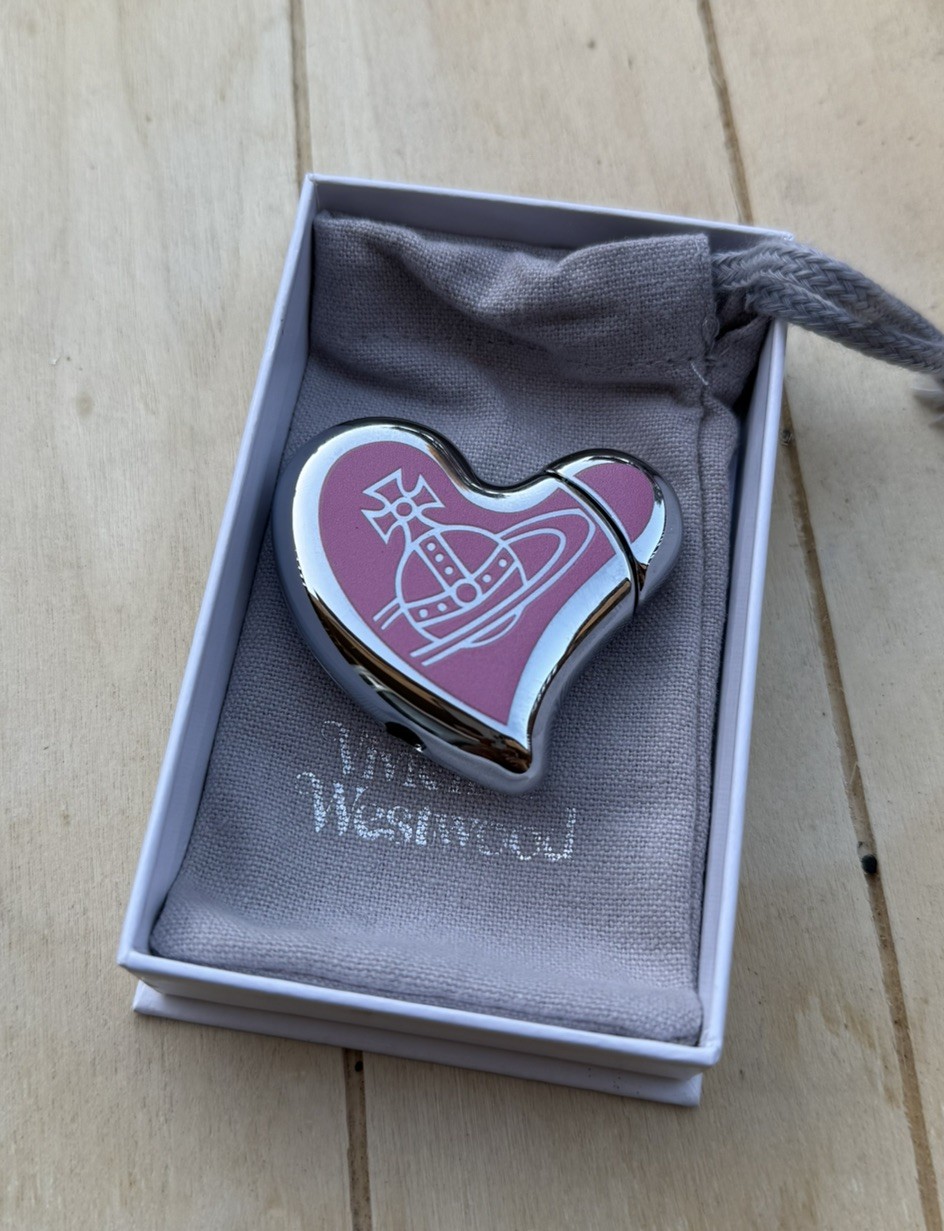 Vivienne Westwood Silver Pink Heart Orb Lighter Rare New (US SELLER)