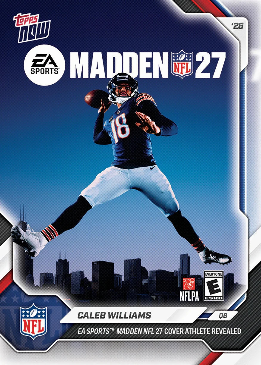 2026 TOPPS NOW CALEB WILLIAMS MADDEN 27 COVER ATHLETE FOOTBALL CARD LIMITED