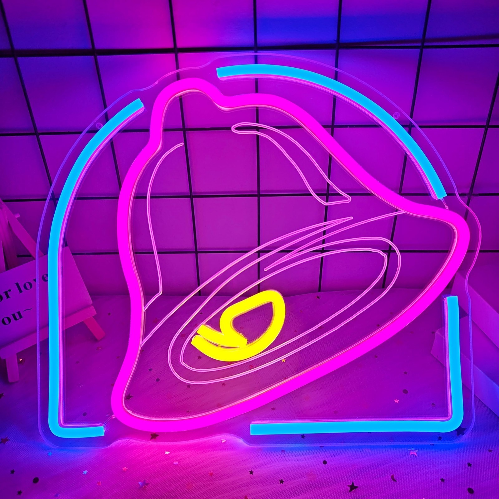 16″x15″ Taco Bell LED Neon Sign With Dimmer USB Powered Light Lamp